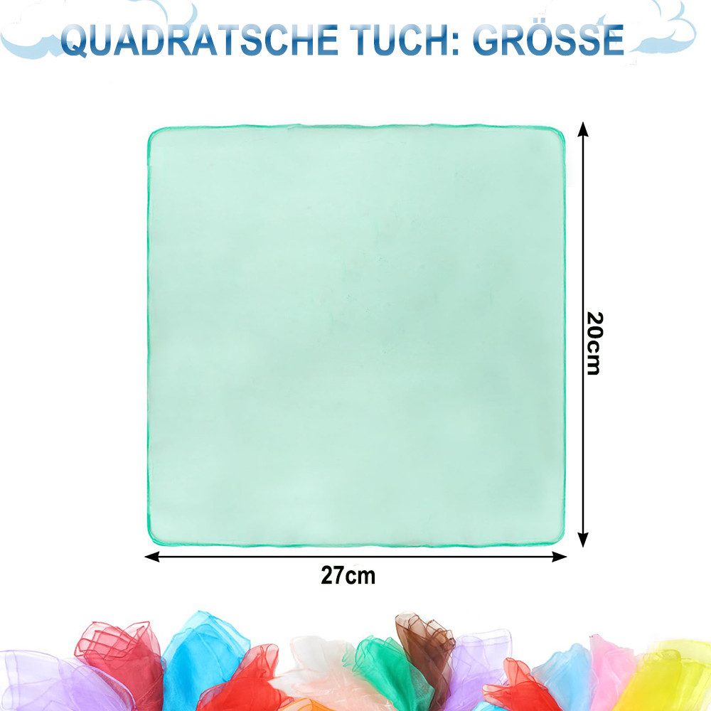 CLTYQ Lernspielzeug 23 Stück Jongliertücher, Chiffontücher für Tanzen,Bunte Seidentücher (23-St), Bunte Jongliertücher für Anfänger:innen, Einzel- und Gruppenjo – Bild 5 von 5