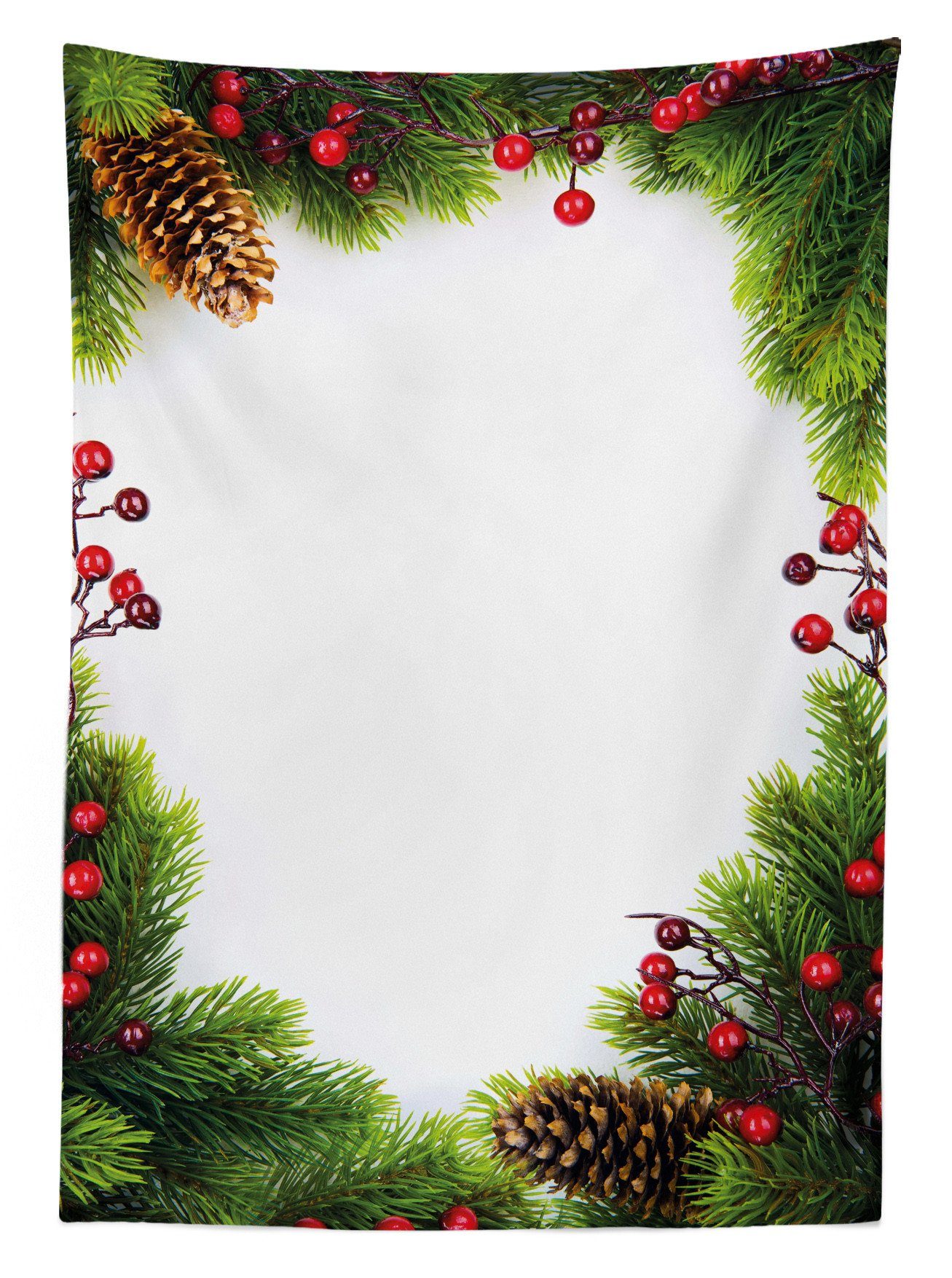 Bereich Weihnachten den geeignet Farbfest Tannenzapfen Tischdecke Abakuhaus Waschbar Farben, Für Klare Weihnachten Rahmen Außen