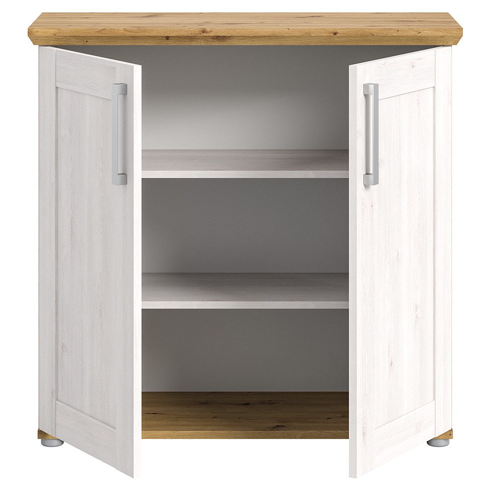 Lomadox Kommode VISOKO-158, 95 cm breit in Lärche & Eiche, Landhaus-Stil
