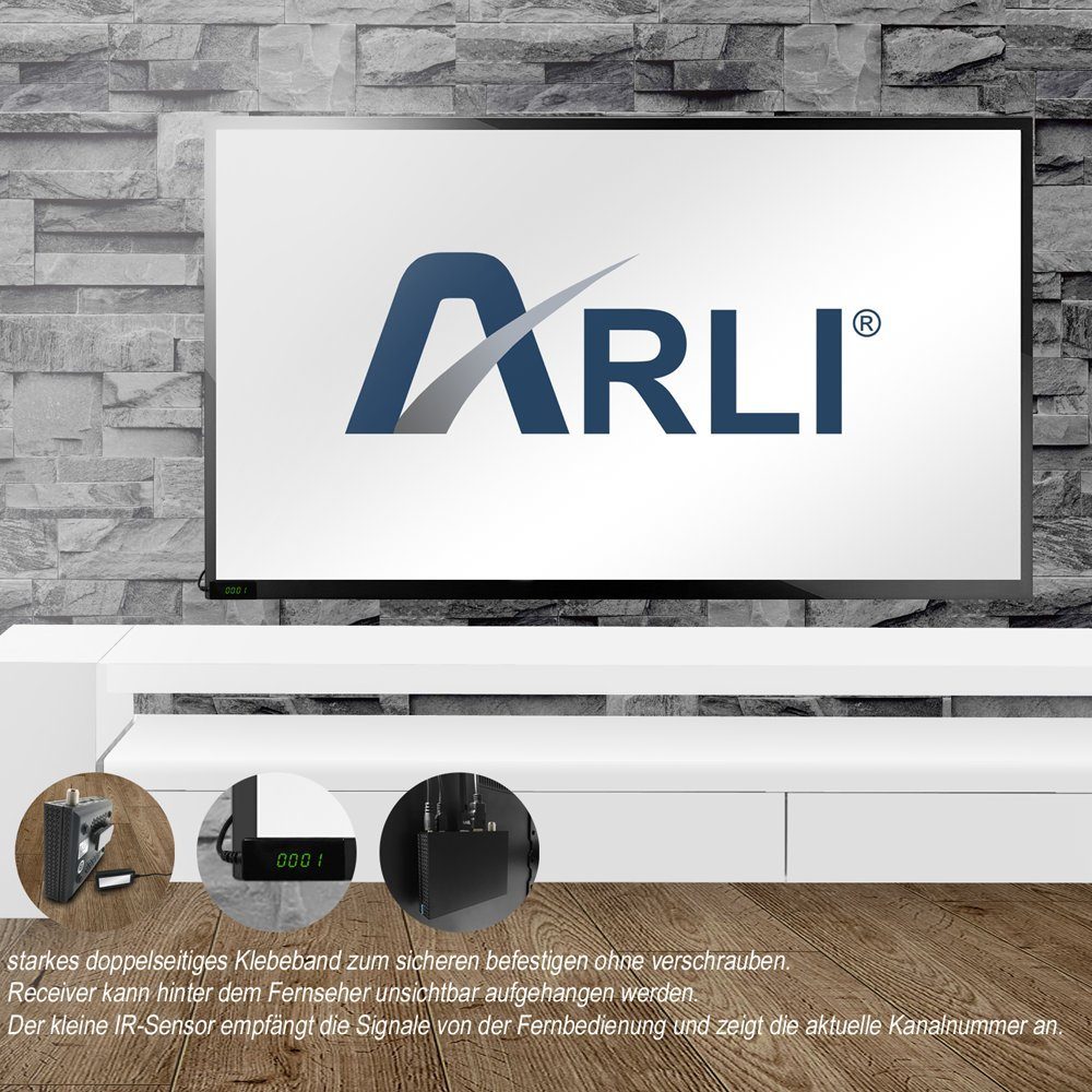 ARLI HD AH1 Satellitenreceiver DVB-S2 (Mini HDMI, SAT-Receiver Sat HD mit Receiver 1 externes vielen USB, Funitionen, Netzteil)