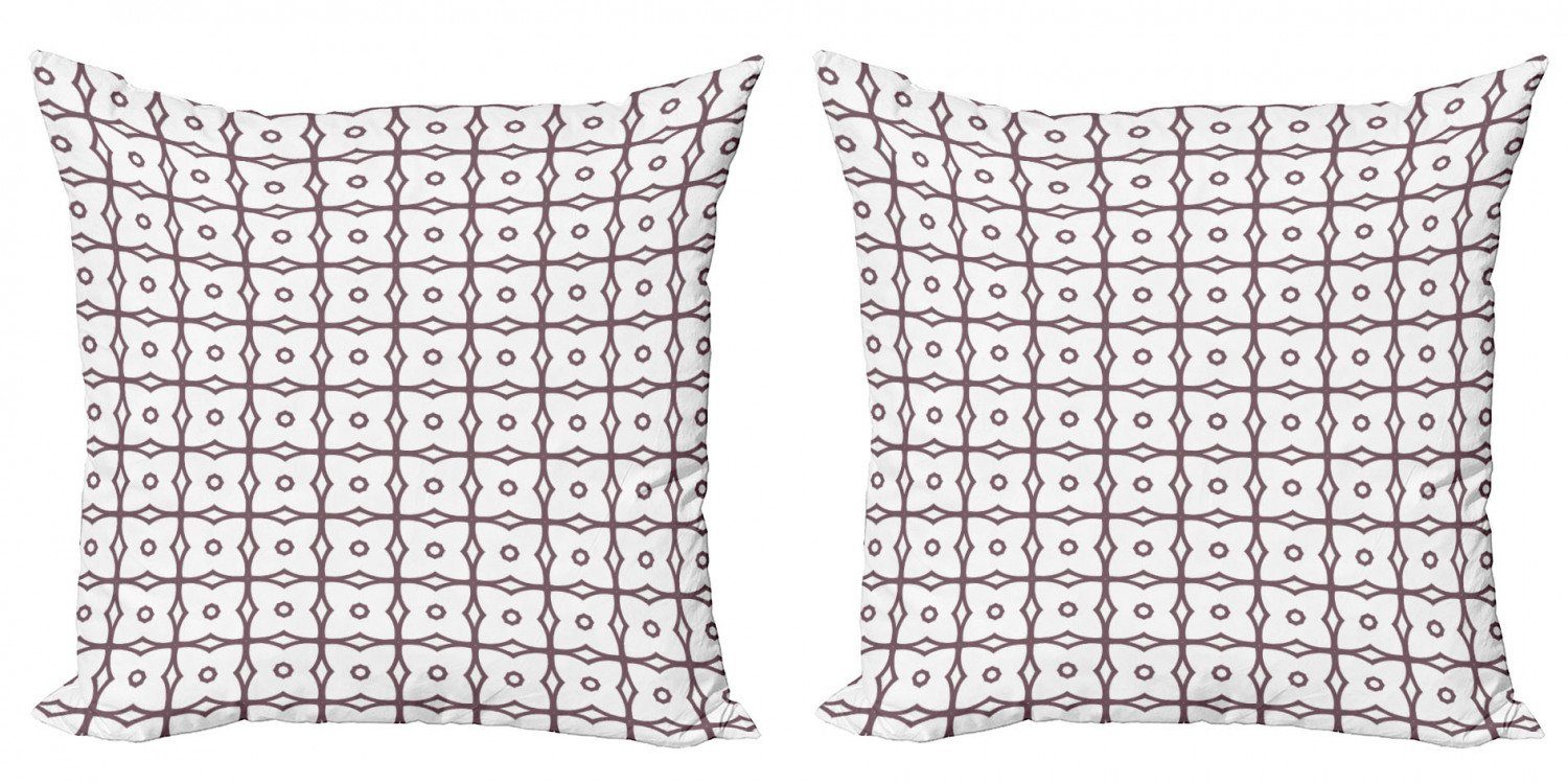 Modern und blumige Abakuhaus Blumen Octagons Digitaldruck, Doppelseitiger Stück), Formen (2 Kissenbezüge Accent