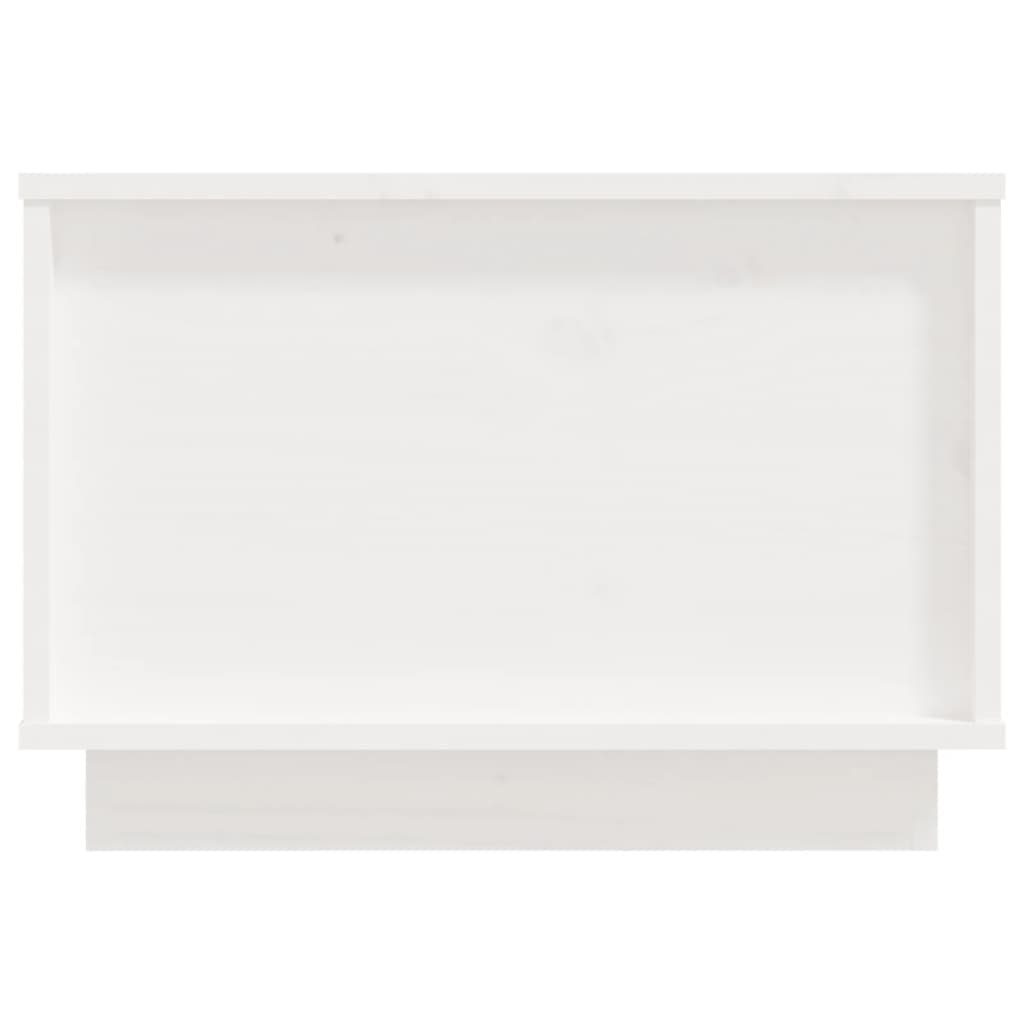 vidaXL Couchtisch Massivholz Weiß | Kiefer Weiß Couchtisch Weiß 40x50x35 cm (1-St)