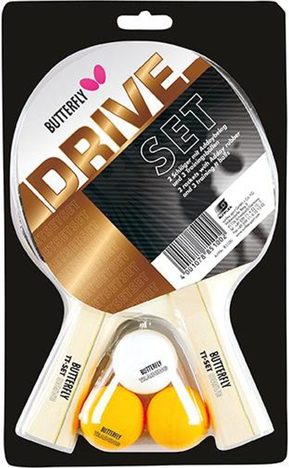 Butterfly Tischtennisschläger Tischtennis Set Drive Bronze, Tischtennis Schläger Set Tischtennisset Table Tennis Bat Racket