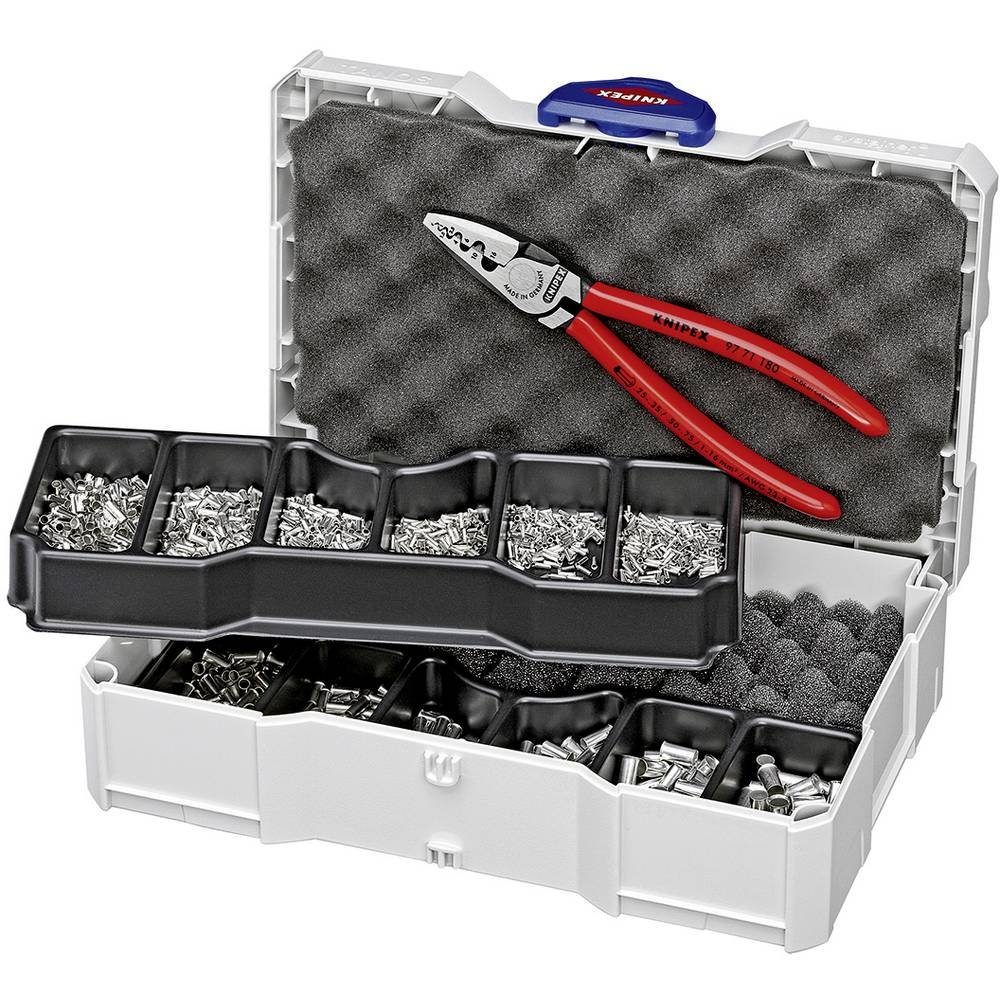 Knipex Crimpzange Crimpzange für Aderendhülsen + Crimp-Меню 97 90 05, Inkl. TANOS MINI-systainer, Inkl. Aderendhülsensortiment