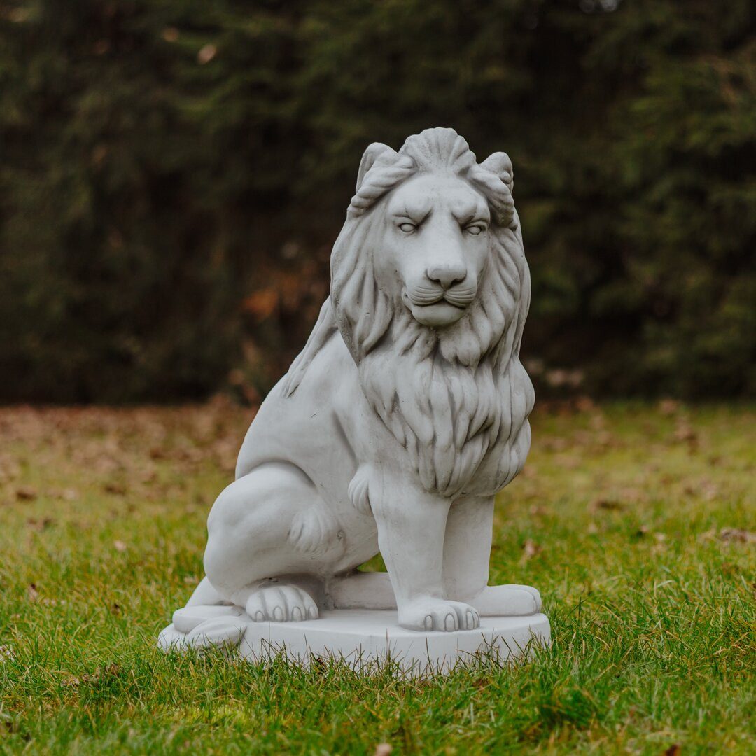 gartendekoparadies.de Gartenfigur 2 Löwen Max Löwenstatuen Steinfiguren Steinguss Set 95 cm 460 kg, (2er-Set), Frostsicher