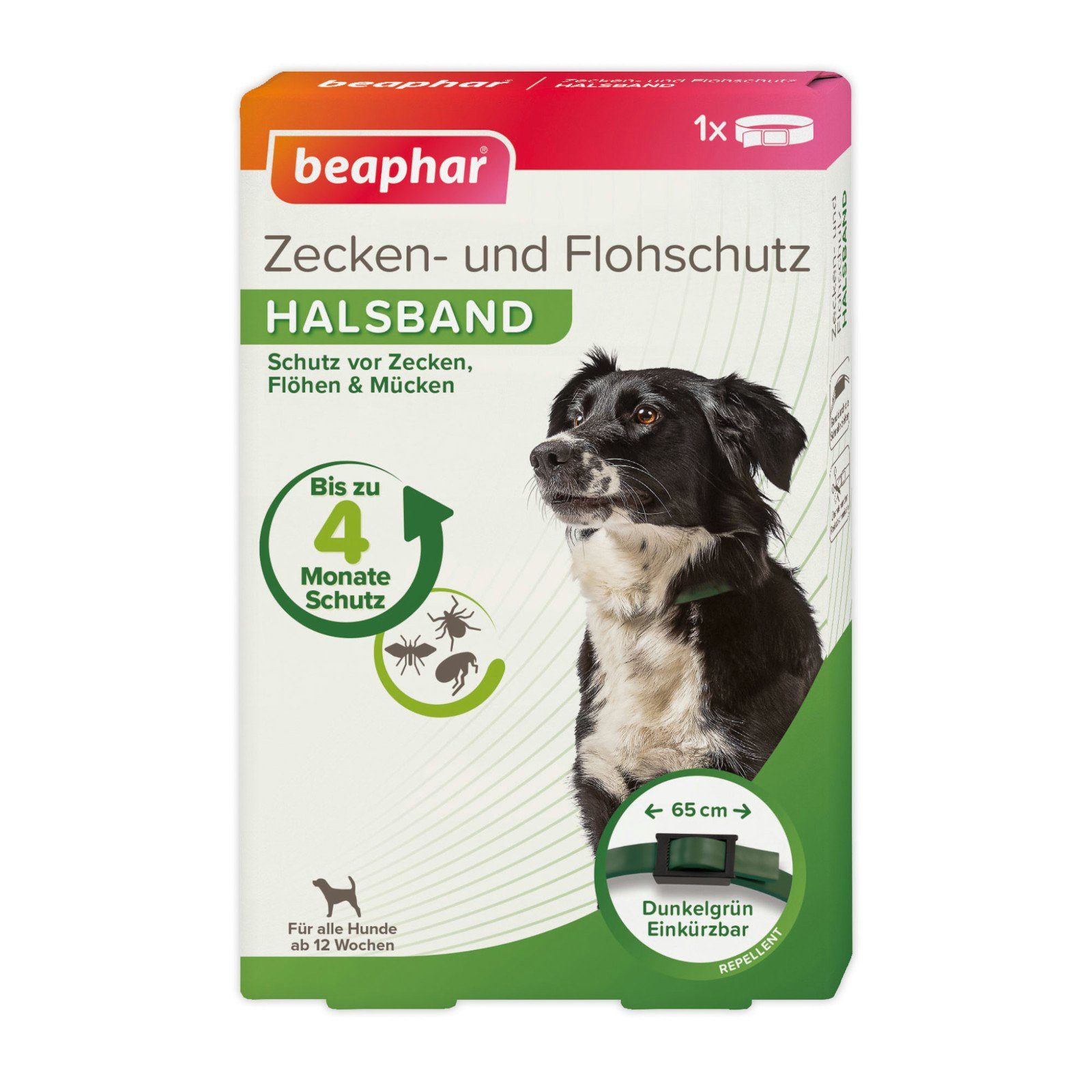 beaphar Zeckenhalsband Zecken- und Flohschutz Halsband für Hunde - 65 cm
