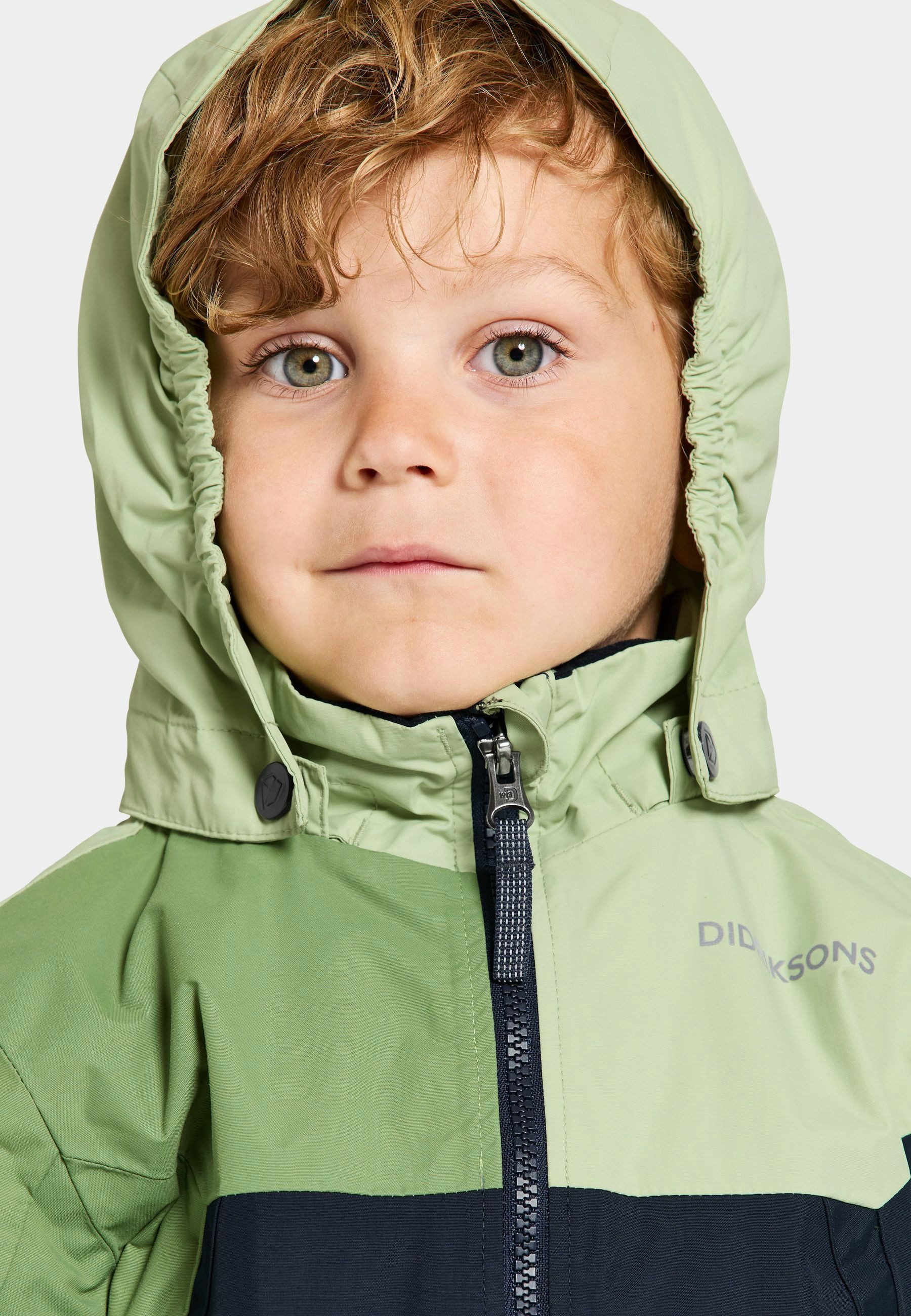 Didriksons Regenjacke Übergangsjacke Für Kinder wasserdicht winddicht atmungsaktiv PILVI mit Kapuze mit Taschen