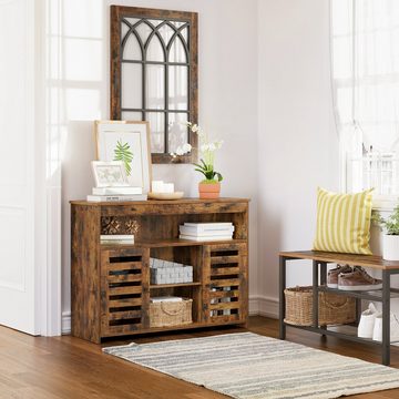 VASAGLE Sideboard, Beistellschrank, Küchenschrank mit Ablagen, vintagebraun