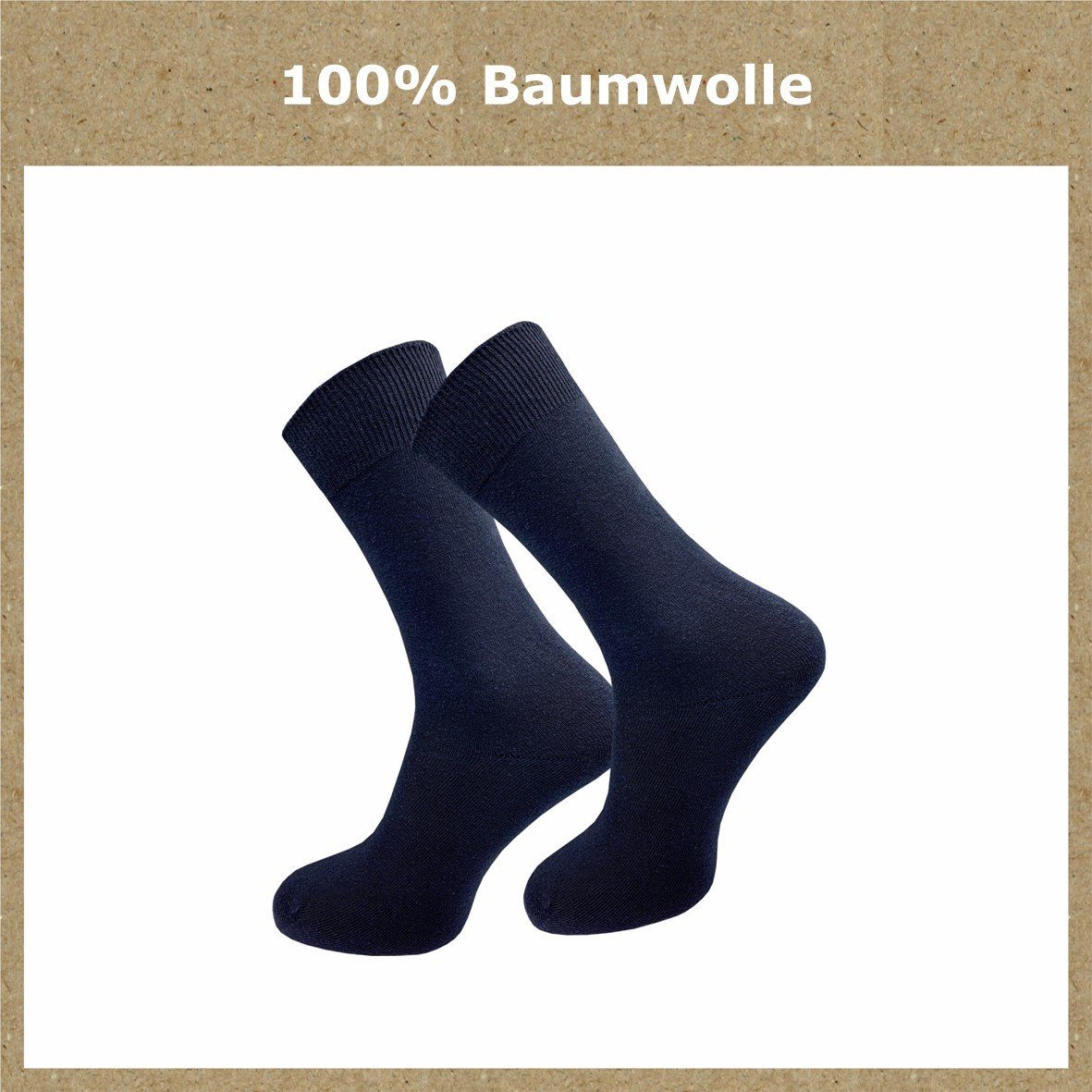 3 & Socken Farbkombinationen natur-, dunkle blaue Ihres (10 aus - 100% Ergänzung GAWILO Paar) für Baumwolle in Töne ideale blau- Basicsocken Töne ohne Sortiments Herren Gummidruck