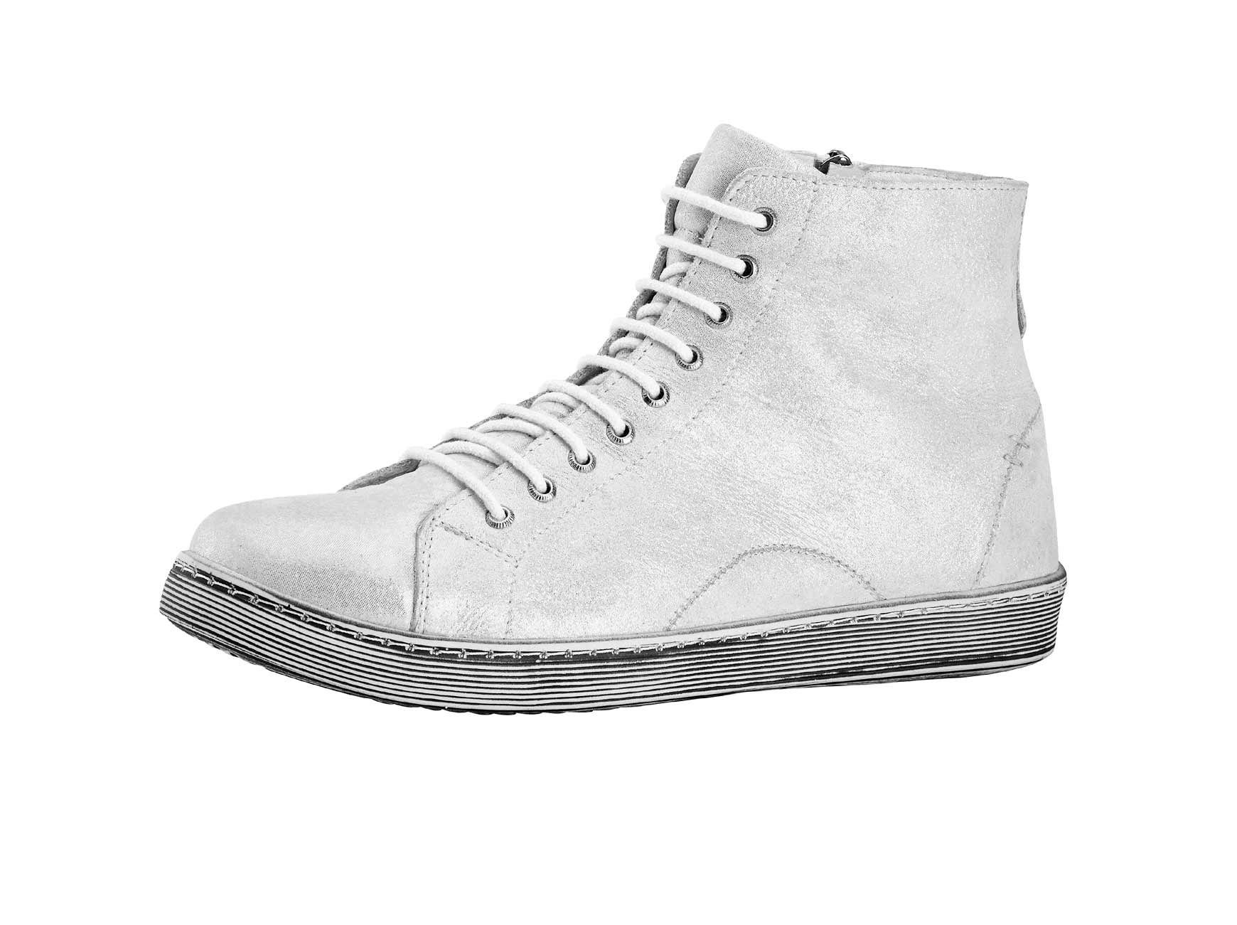 Andrea Conti ANDREA CONTI Damen Leder-High-Top-Sneaker, silberfarben Sneaker