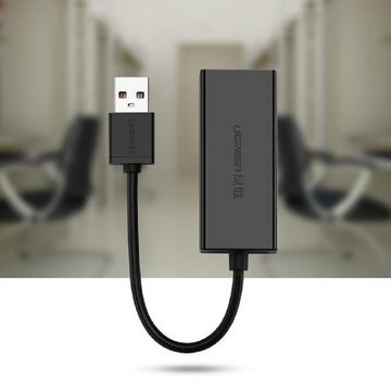 UGREEN externer Netzwerkadapter RJ45 - USB 2.0 100 Mbps Ethernet schwarz Netzwerk-Adapter