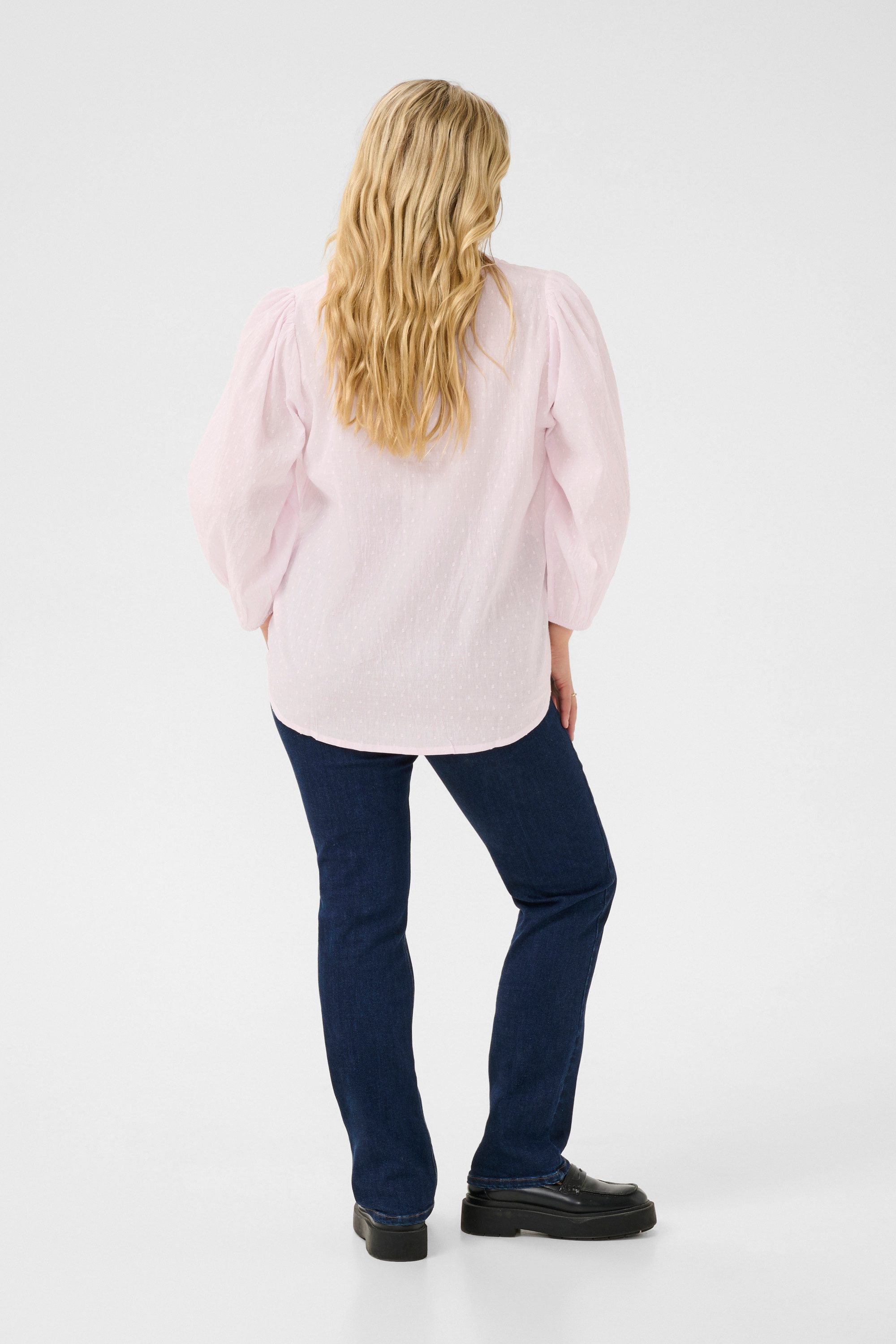 KAFFE Curve Langarmbluse Langarm-Bluse KCsilla Große Größen