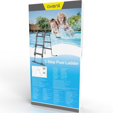 Avenli Pool-Sicherheitsleiter für Pools bis zu einer Höhe von 109 cm (Einzelpack, 1-St), Alu Sicherheitsleiter