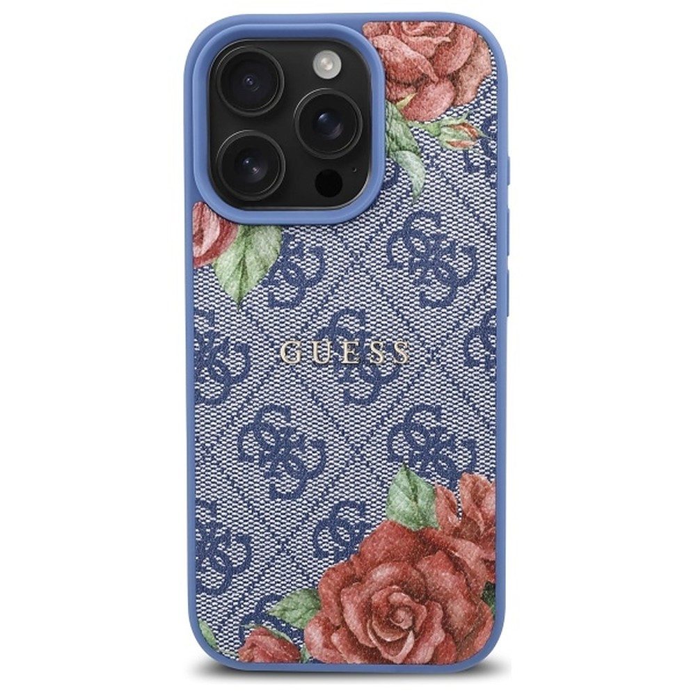Guess Handyhülle Schutzhülle Magnethülle Blumenmotiv 6,9 Zoll, MagSafe-kompatibel, 4G-Blumenmuster, erhöhte Kanten