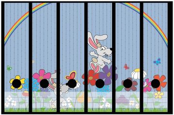 Wallario Etiketten Süße Hasen unter einem Regenbogen, Ordnerrücken-Sticker in verschiedenen Ausführungen