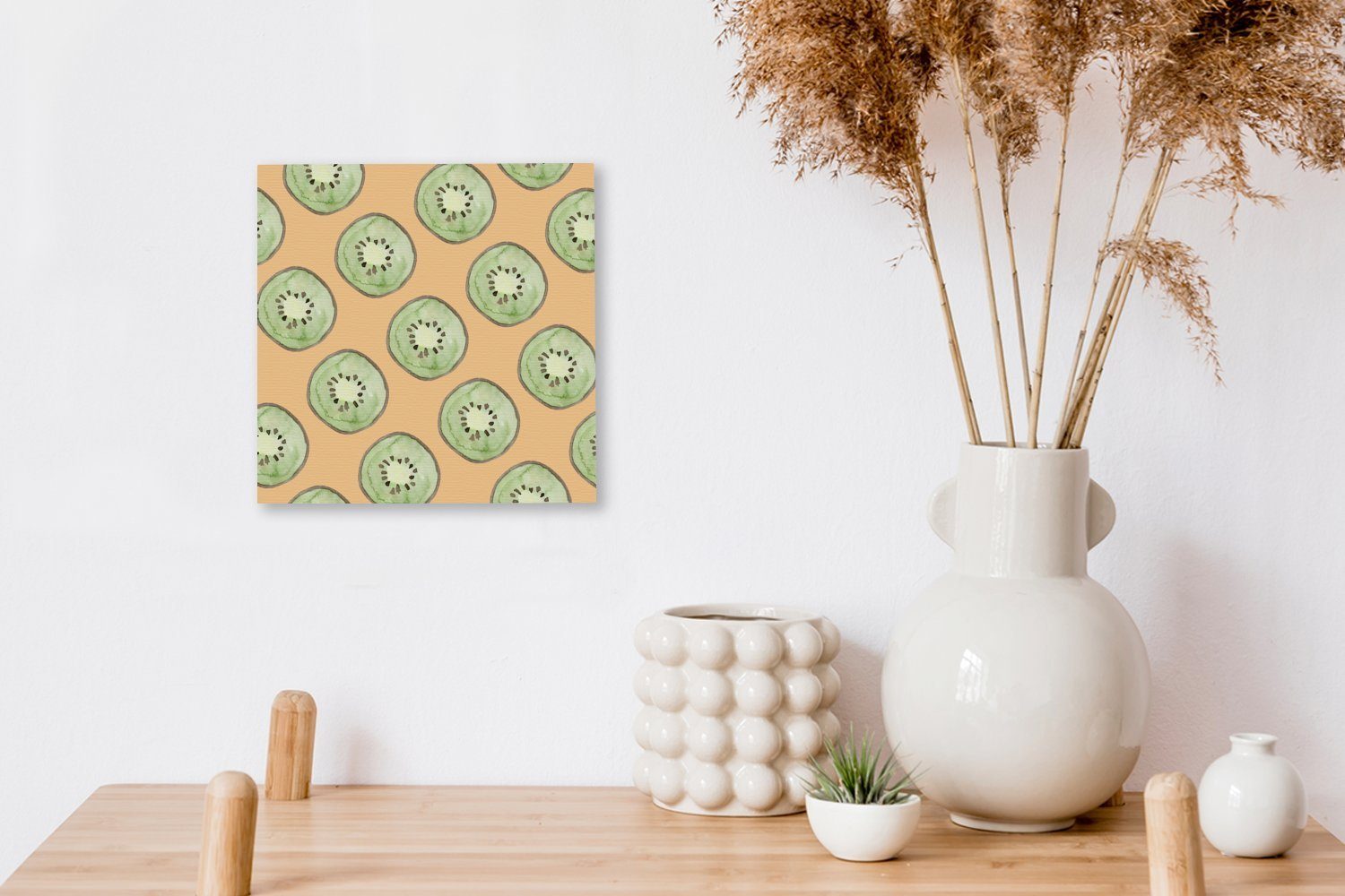 Schablonen, - für Leinwand Obst - Bilder (1 St), Wohnzimmer OneMillionCanvasses® Leinwandbild Kiwi Aquarell Schlafzimmer -
