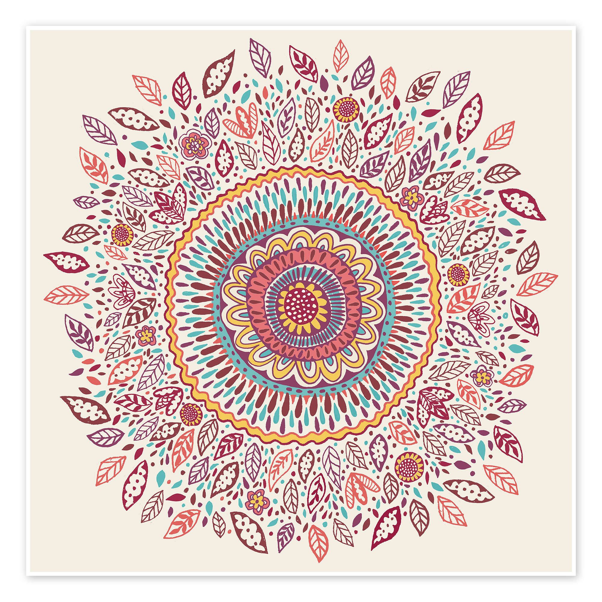 Wandbild Sonnenblumen-Mandala
