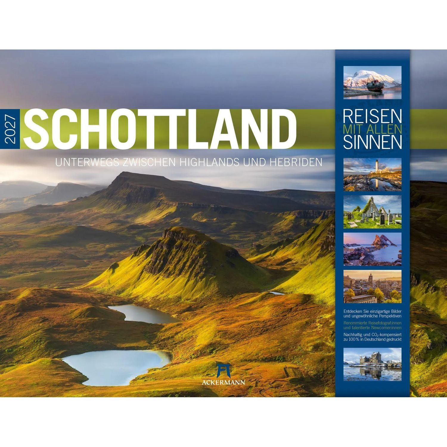 Ackermann Wandkalender Schottland Kalender 2027, Unterwegs zwischen Highlands und Hebriden