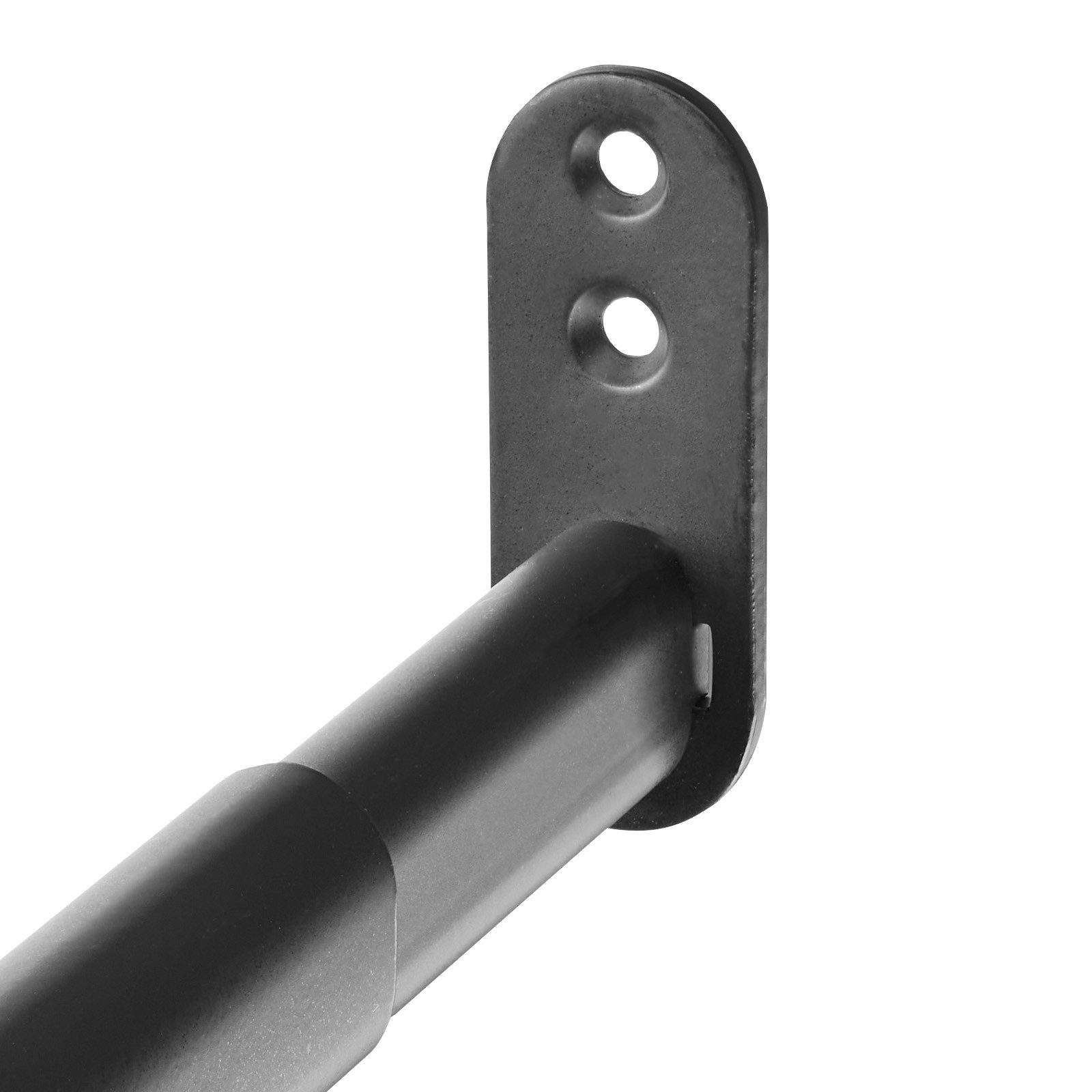 SO-TECH® Garderobenstange Schrankstange verstellbar oval 22 x 15 mm inkl. Stangenlager, (1 St), Teleskopschrankstange 60 - 90 cm, schwarz matt – Bild 4 von 5