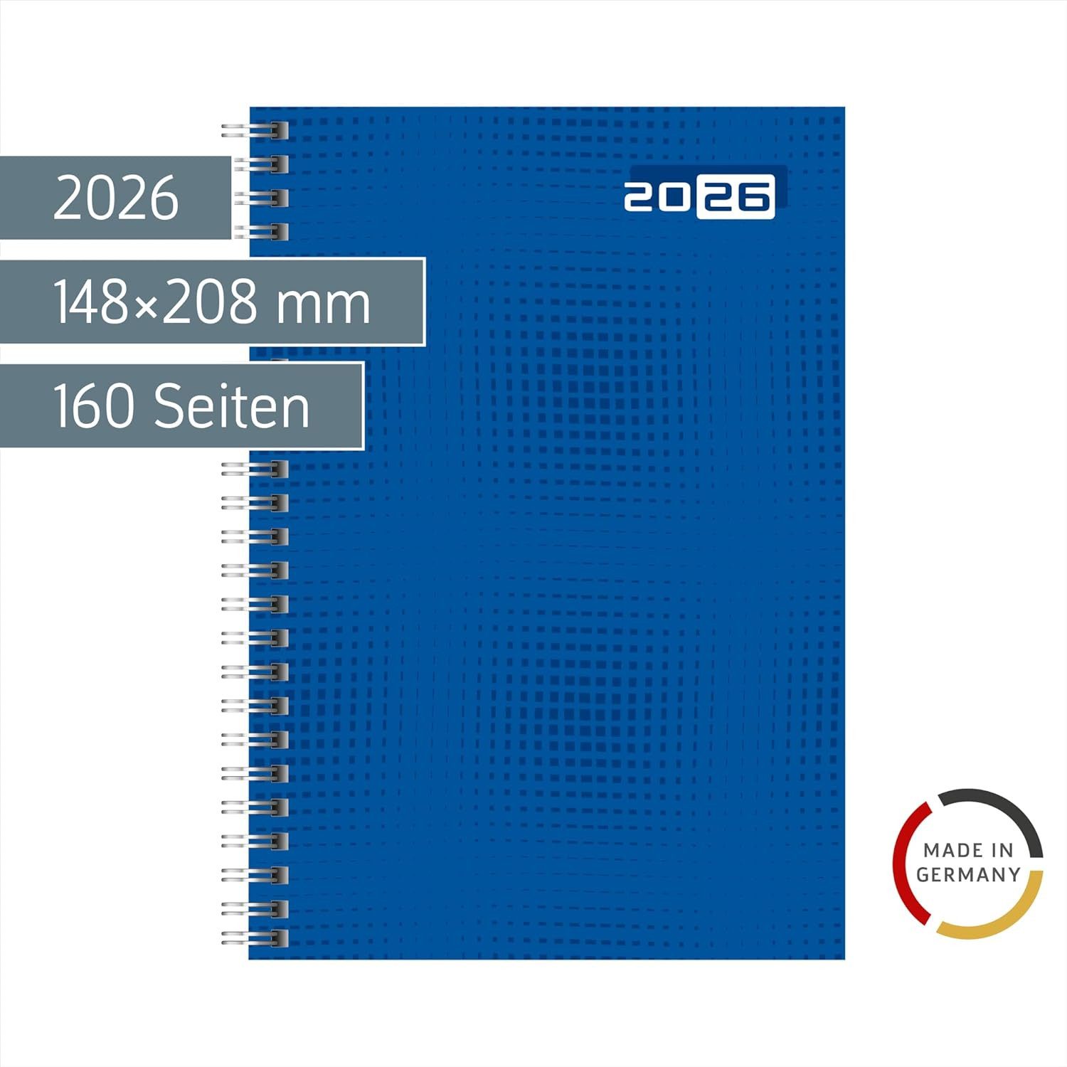 BRUNNEN Terminkalender Kalender 2026 - Wochenplaner mit Wire-O-Bindung (148×208mm)