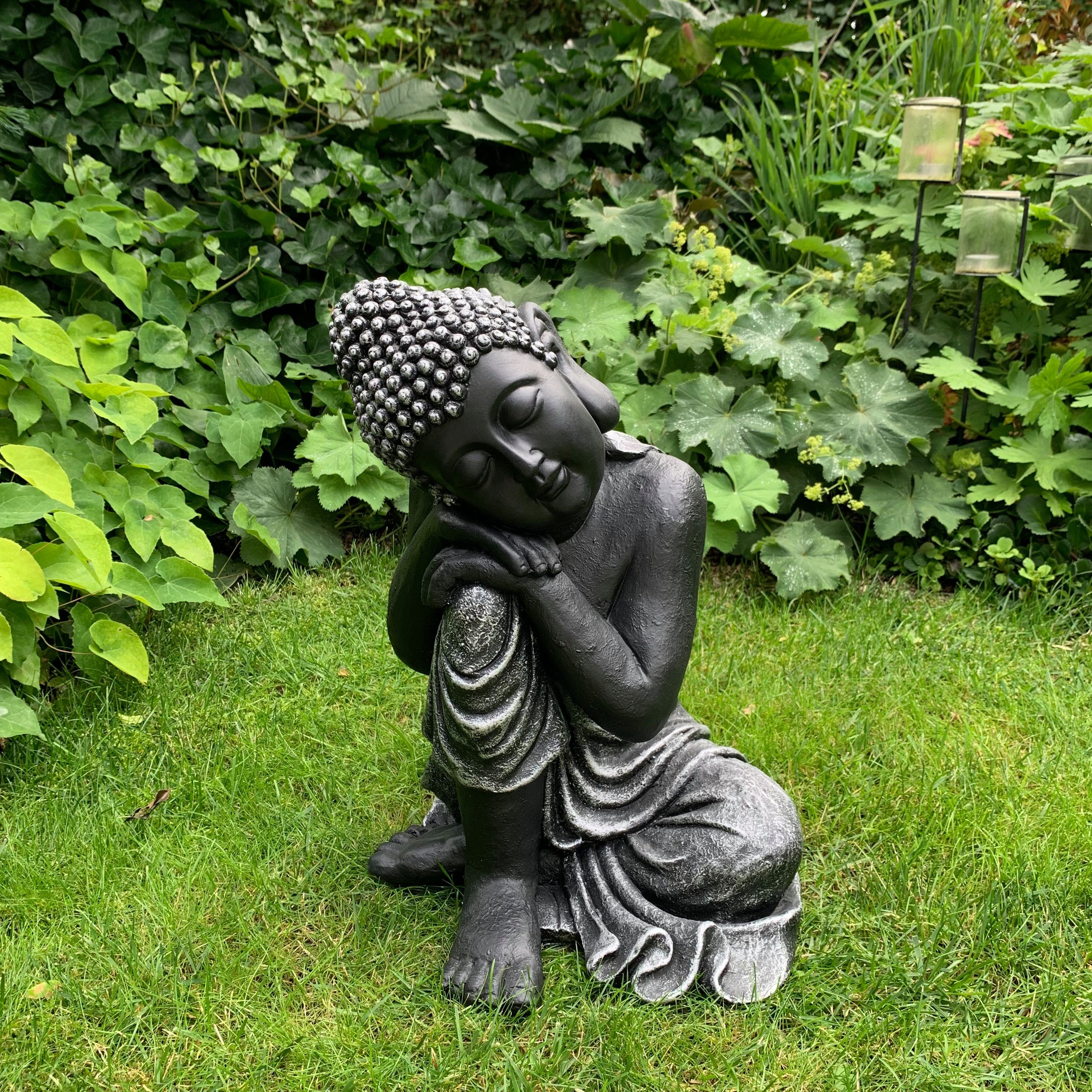 K&L Wall Art Buddhafigur Buddha Statue Feng Shui Fensterbank Deko Zen Figur, Meditationsstatue aus Kunststein