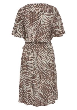 LASCANA Wickelkleid mit Alloverdruck, kurzes Sommerkleid im Animalprint, Strandkleid
