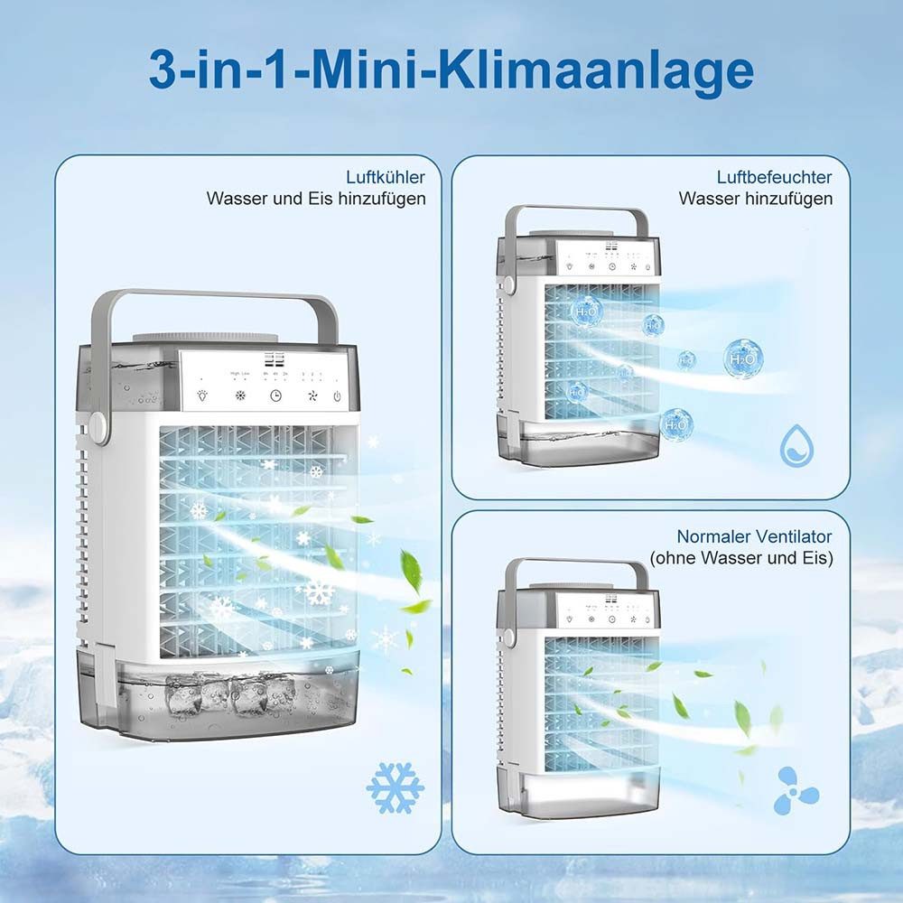 Jibenhome Ventilatorkombigerät Mini Klimaanlage Mobil Luftkühler günstig online kaufen