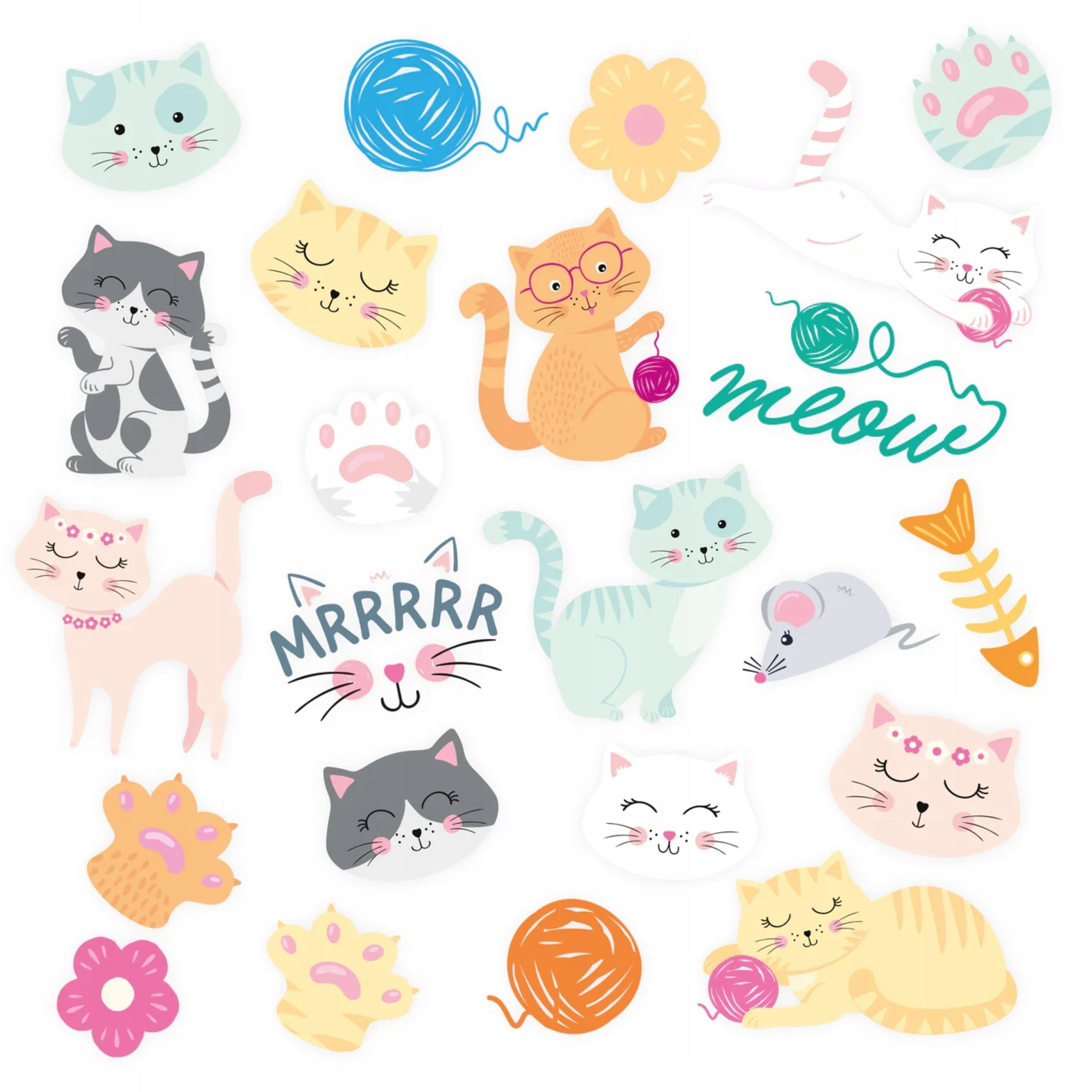 Kindertattoo 23 niedliche, temporäre Katzentattoos – ideal für Kindergeburtstage