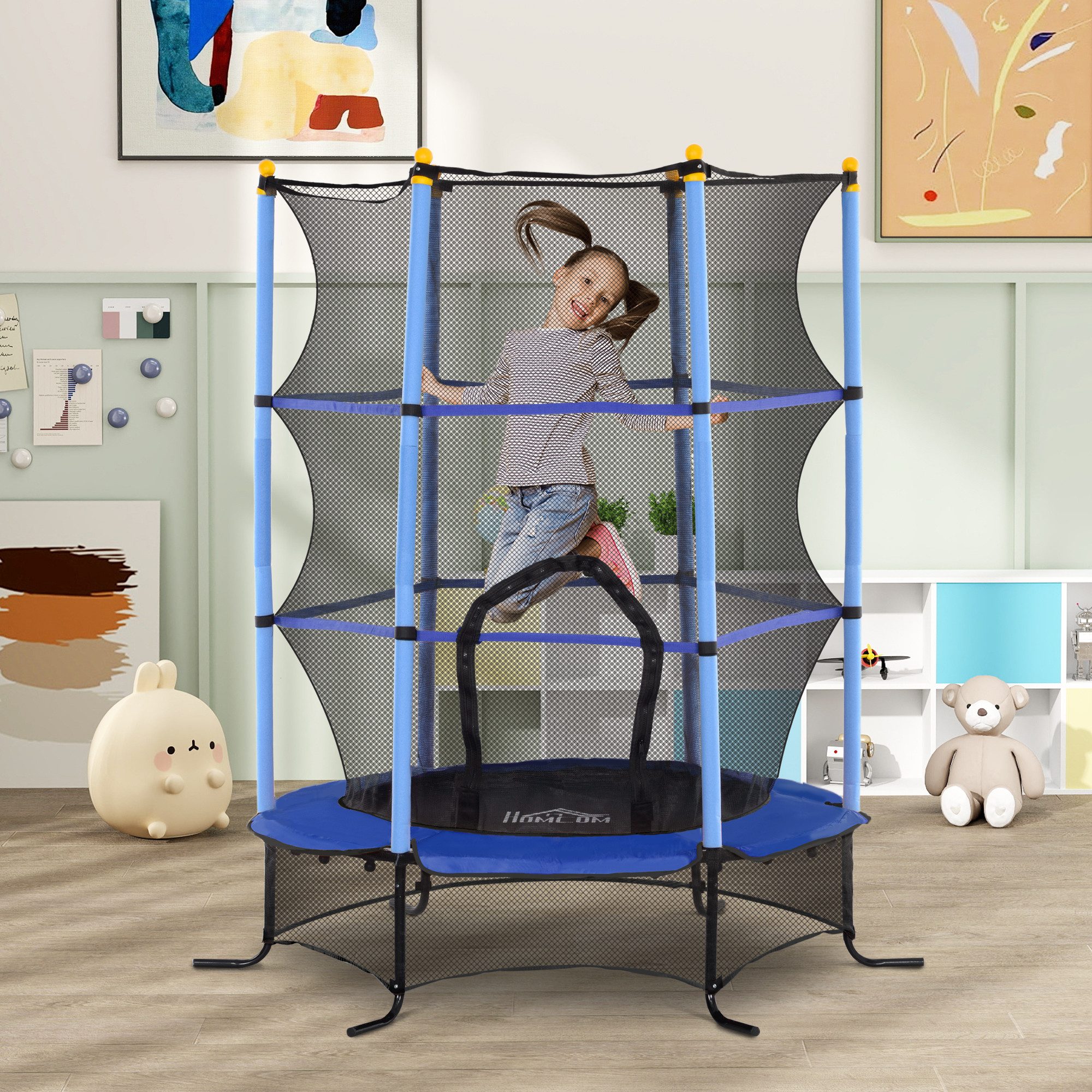 HOMCOM Kindertrampolin Ø163 cm, mit Sicherheitsnetz, günstig online kaufen