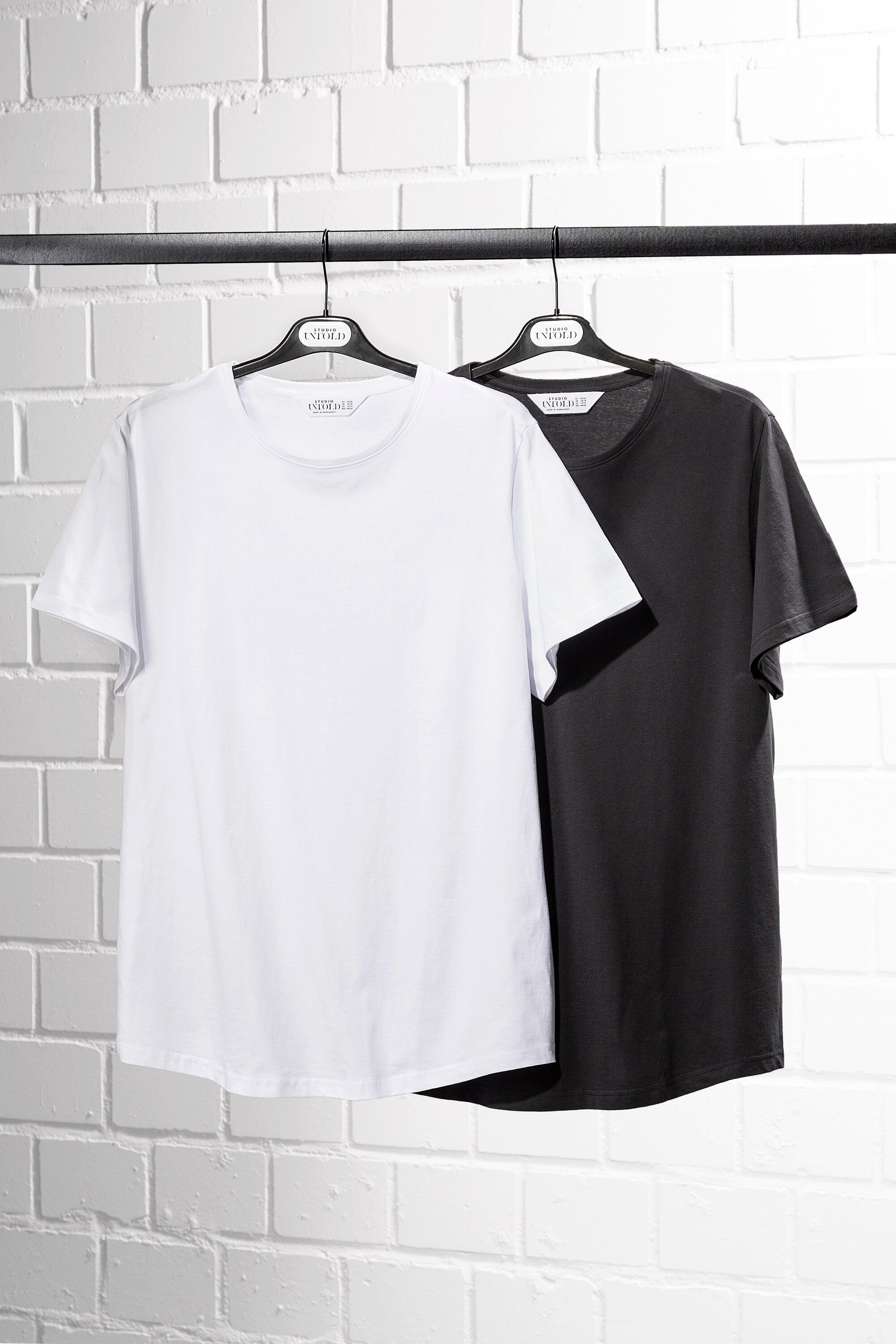 Studio Untold Longshirt T-shirt Rundhals Halbarm Doppelpack (2-tlg)
