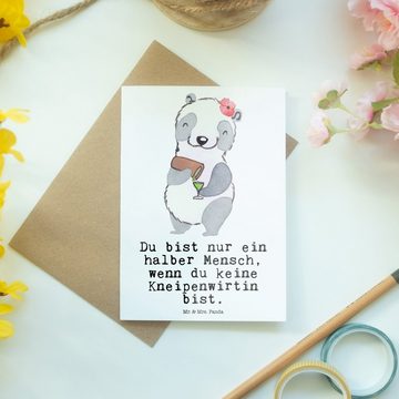Mr. & Mrs. Panda Grußkarte Kneipenwirtin Herz - Weiß - Geschenk, Bar, Barkeeperin, Karte, Glückw, Hochglänzende Veredelung