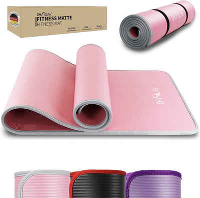 DH FitLife Fitnessmatte Fitnessmatte, Sportmatte 183 * 61 * 1 cm (Gymnastikmatte extra reißfest, Yogamatte rutschfest und dick, Workout Matte, Fitnessmatte mit Orientierungslinien), Gelenkschonend, Schalldämpfend