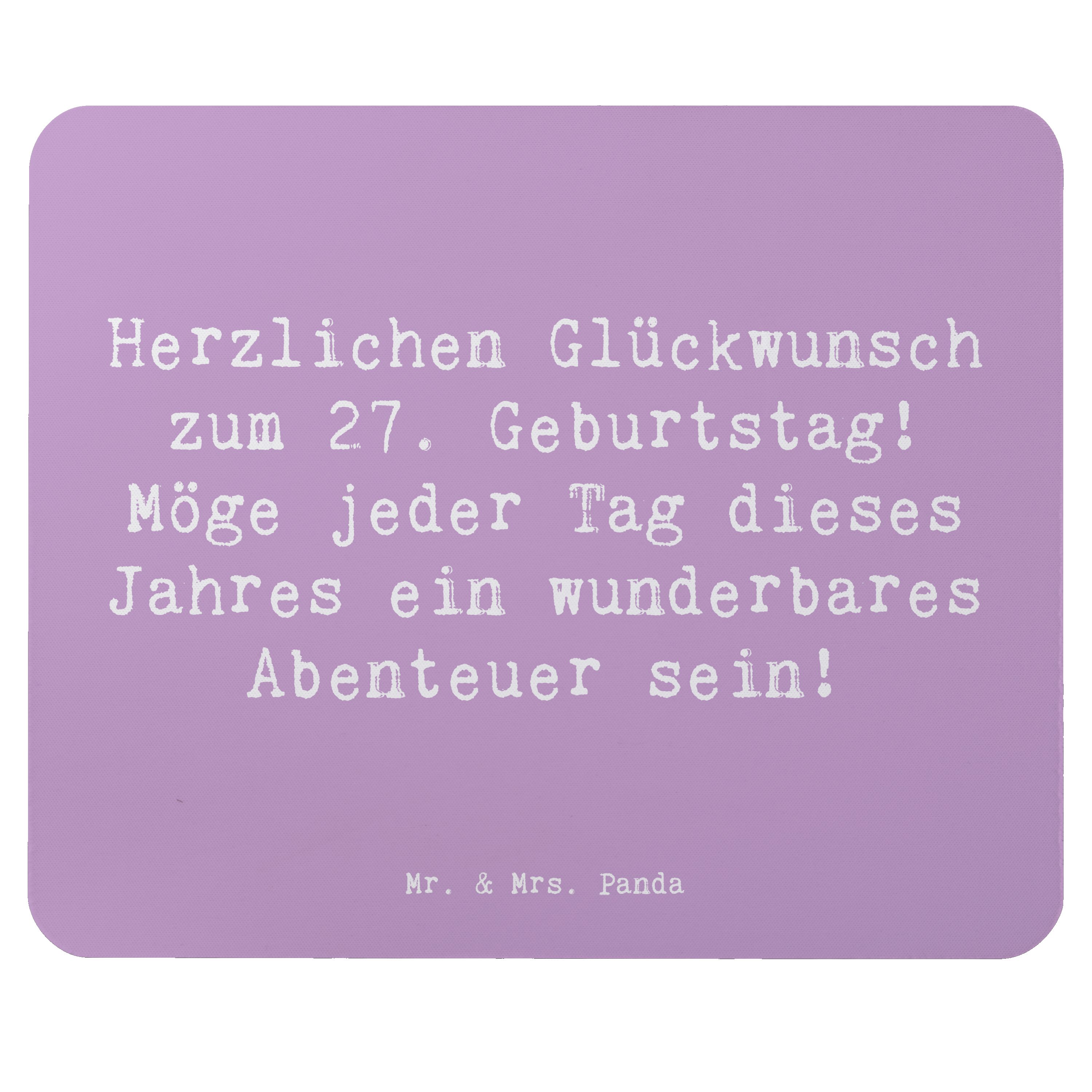 Mauspad Spruch 27. Geburtstag Abenteuer - Lavendeltraum - Geschenk, neues Kap