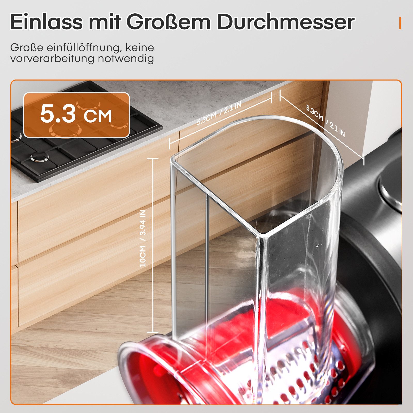 FOHERE Gemüsehobel 4 in 1 Elektrischer Gemüseschneider mit 4 Konischen Klingen, 200W, Kunststoff, Edelstahl, Ein-Knopf-Bedienung, Platzsparendes Design
