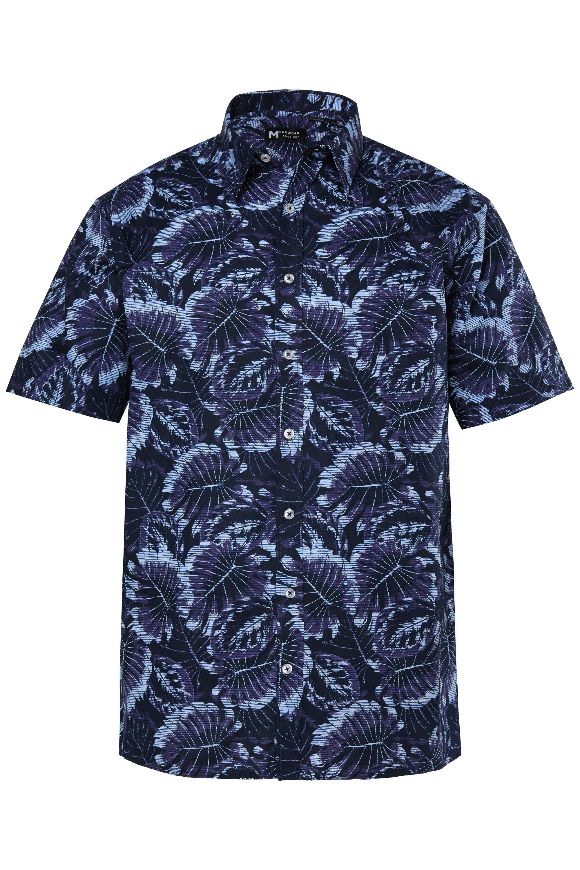 Men Plus Kurzarmhemd Hemd Halbarm Kentkragen Alloverprint Comfort Fit