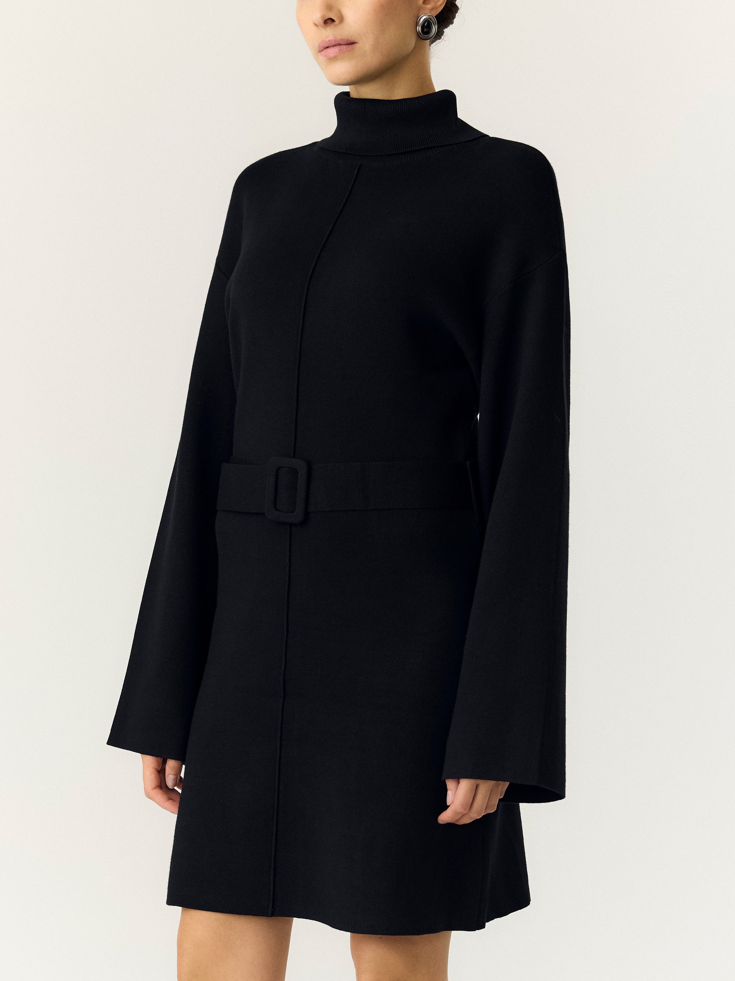 Y.A.S Strickkleid YASHAFNI LS ROLL NECK KNIT DRESS NOOS Viskosemischung