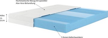 Kaltschaummatratze 7 Zonen Matratze XXL 90x200 cm, 140x200 cm & weitere Größen, Malie, 20 cm hoch, Matratze H2, H3, H4, H5