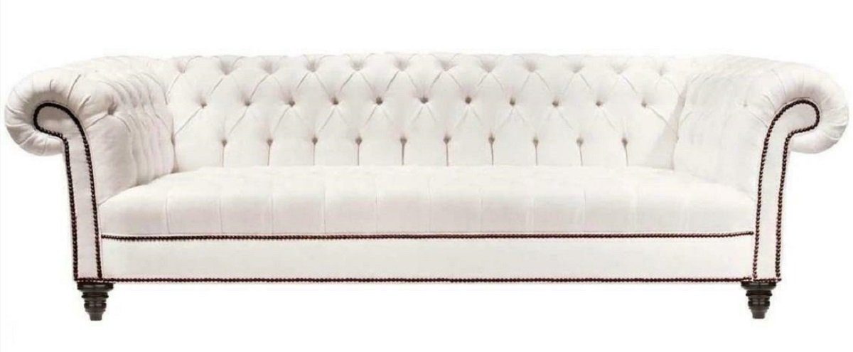 JVmoebel Chesterfield-Sofa Weißer Chesterfield 3-Sitzer Luxus Couch Modernes Sofa Stilvoll Neu, Made in Europe