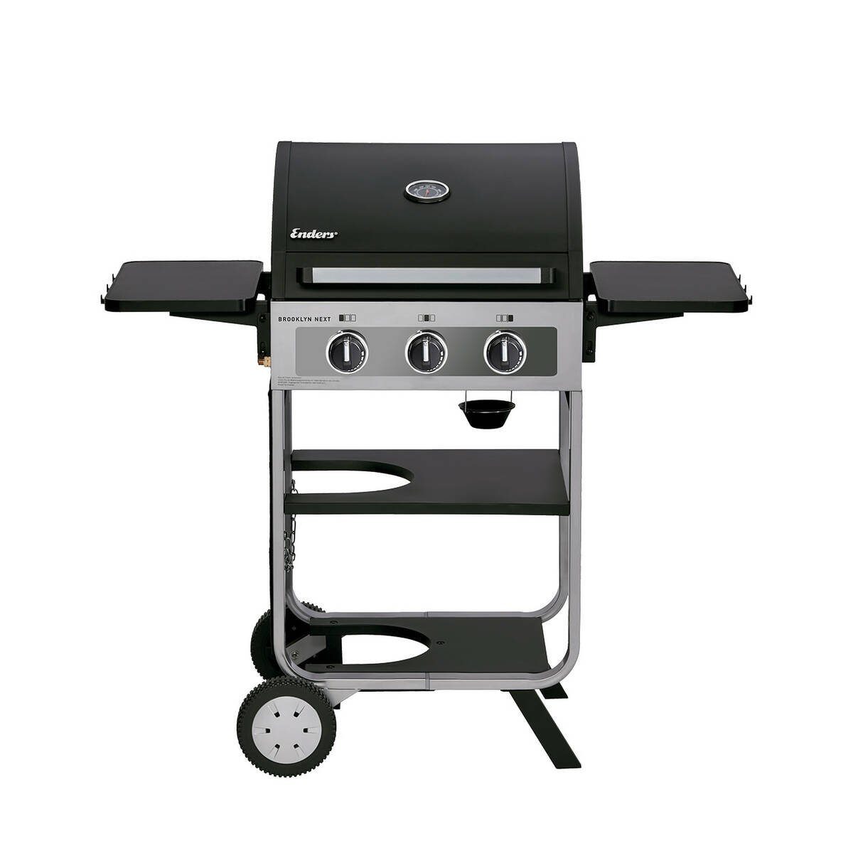 Enders® Gasgrill Brooklyn Next 3, Set, inkl. Gasschlauch & Druckminderer, Edelstahlbrenner, Seitenablagen, Thermometer