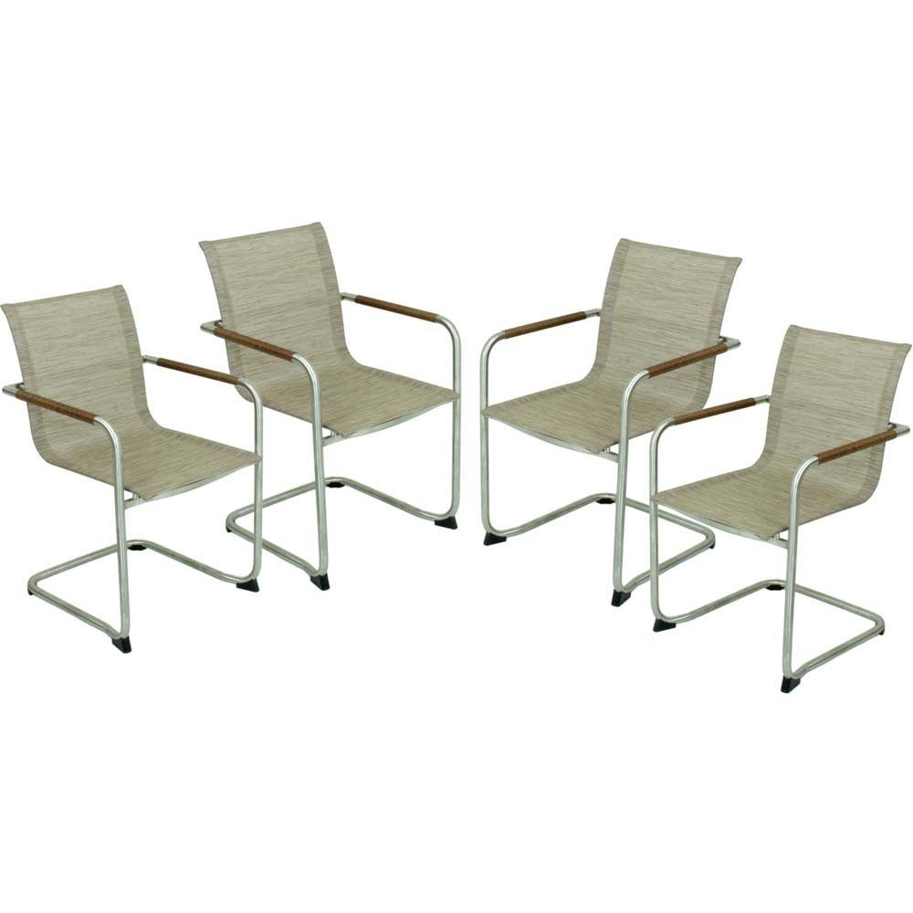 Stuhl, 4er Set Garten Stuhl Freischwinger Veranda Balkon