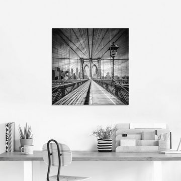 Artland Glasbild New York City Brooklyn Bridge I, Amerika (1 St), in verschiedenen Größen