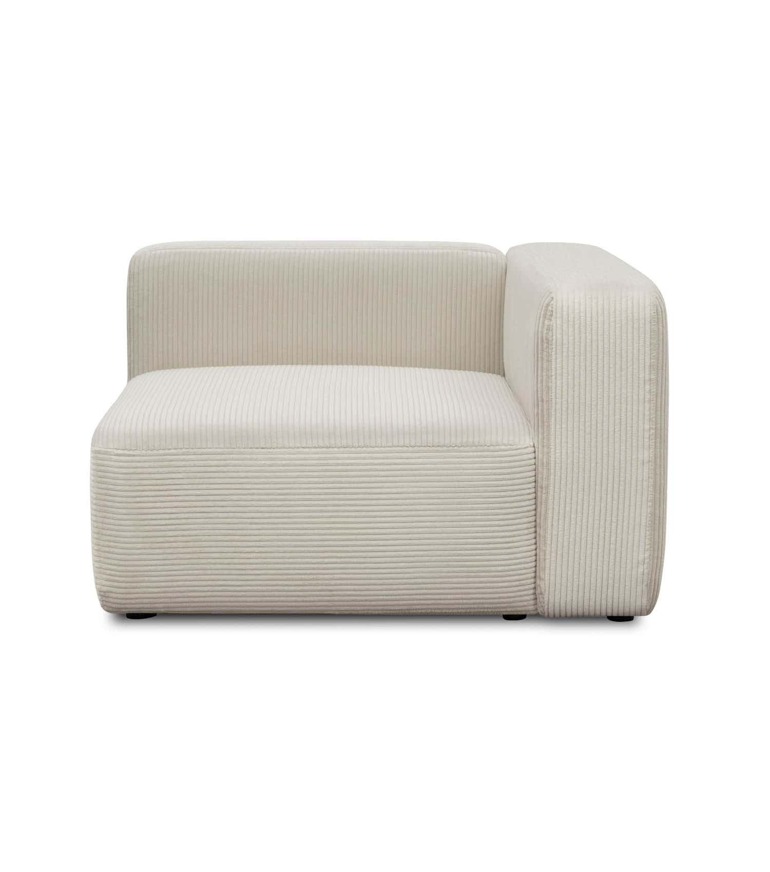 mokebo Ecksofa Sofa Module 'Cubo', in Beige Cord, Eckteil rechts, jederzeit erweiterbar, kein Aufbau erforderlich