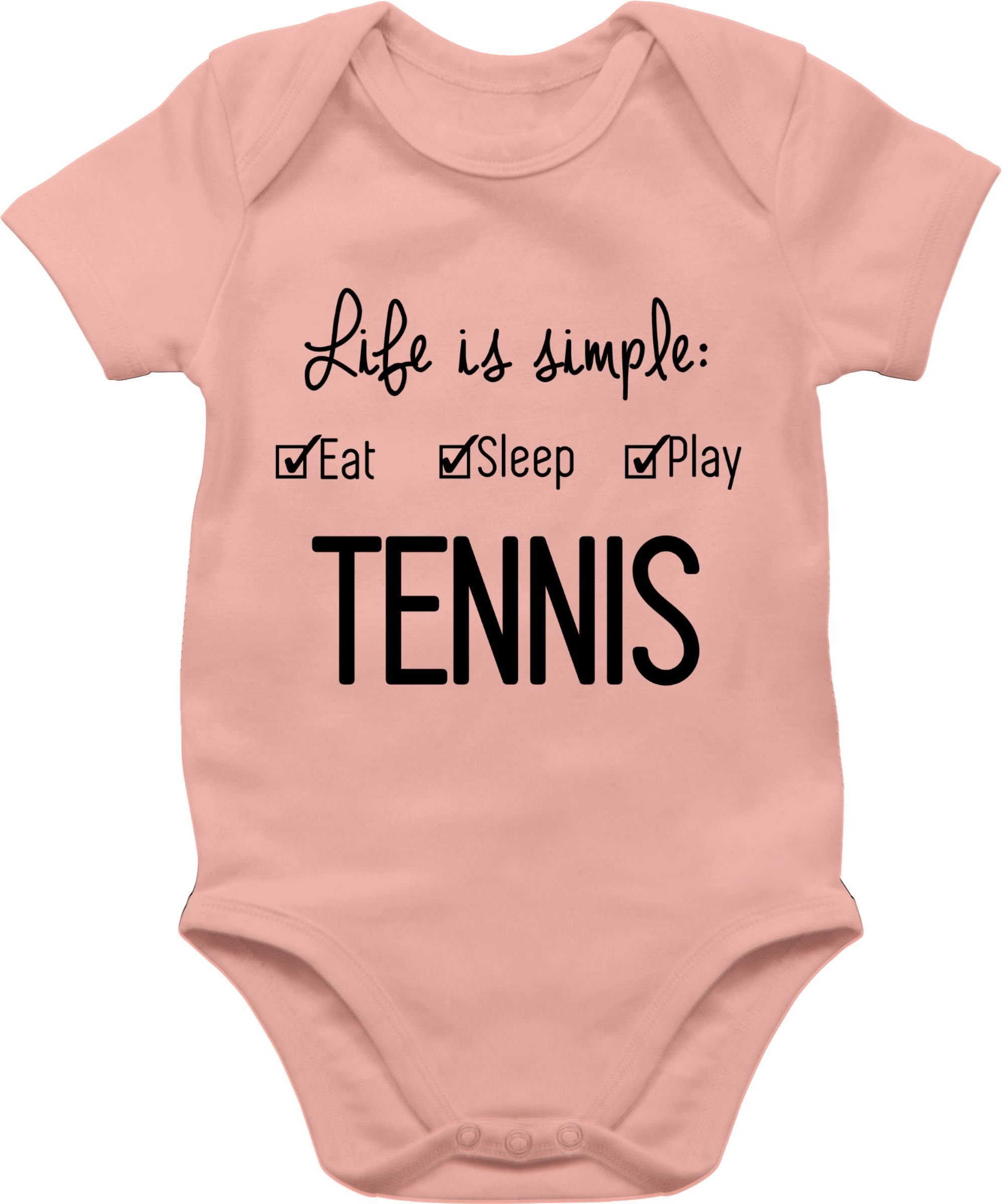 Shirtracer Shirtbody Life is simple Tennis Sport & Bewegung Baby 3 Babyrosa