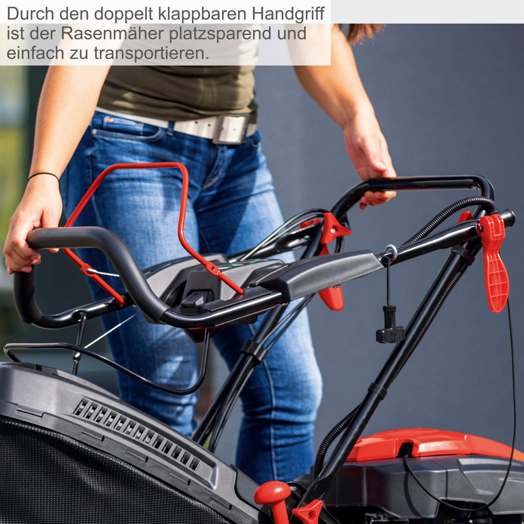 Scheppach Benzinrasenmäher MS225-56E, 56 cm Schnittbreite, Hybrid-Start-Benzin-Rasenmäher