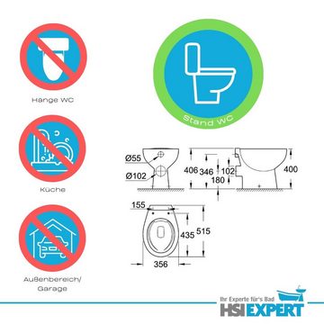 Grohe Tiefspül-WC Stand WC Tiefspüler Spülkasten Waschtisch Armatur, bodenstehend, Abgang waagerecht, Set, Keramik