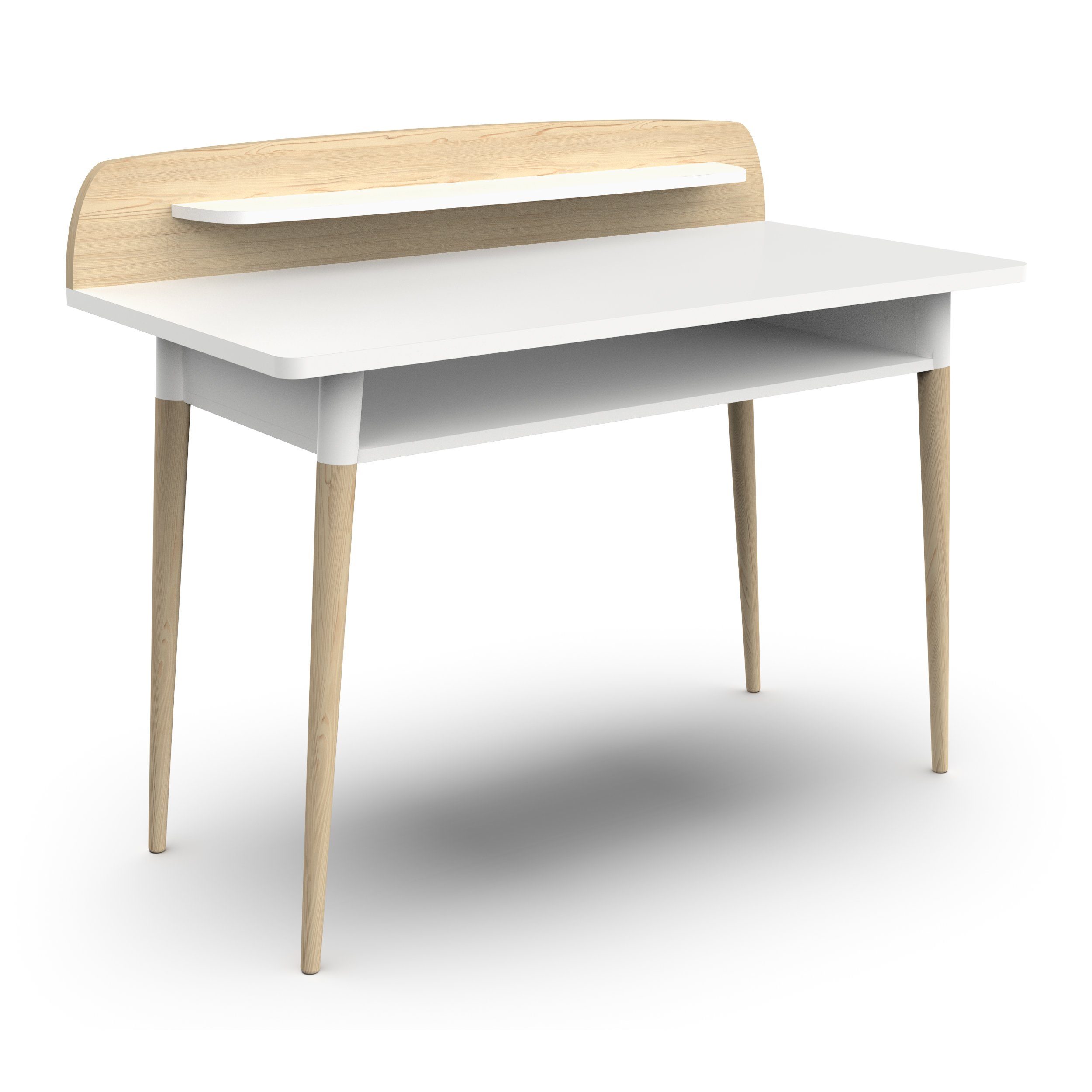 Kinderschreibtisch Moderner Schreibtisch mit Ablage, 110 x 88 x 55 cm, Naturholz