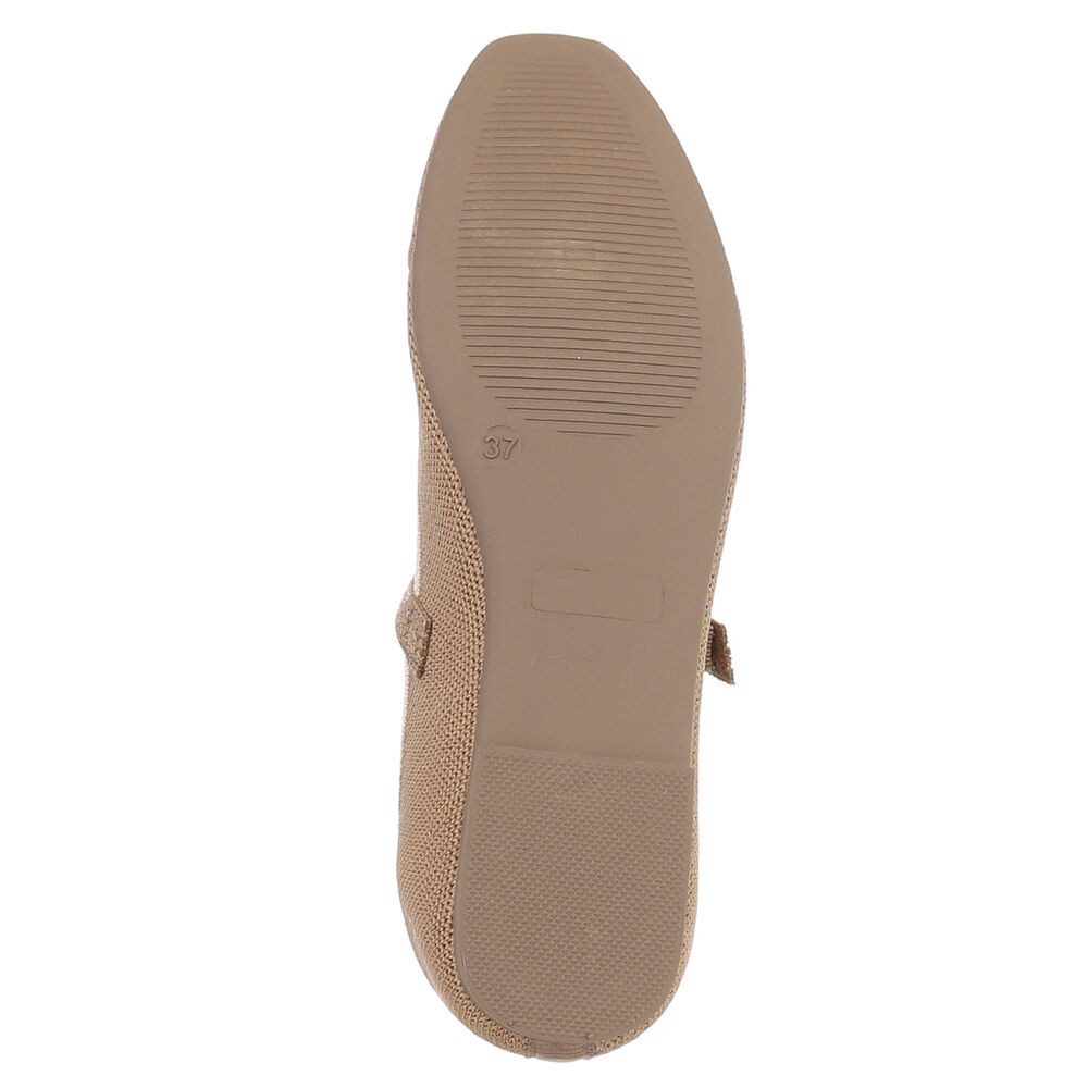 Ital-Design Bequeme Ballerinas mit Riemenverschluss für Damen Schnürpumps (91512218) Blockabsatz Riemchenballerinas in Hellbraun