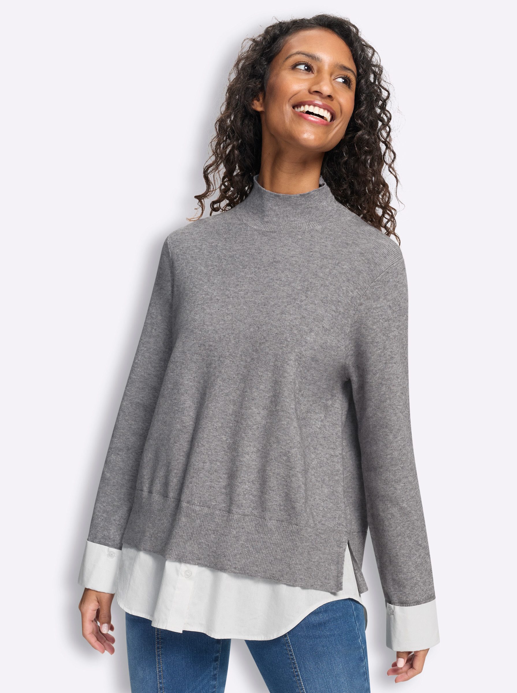 heine Strickpullover 2-in-1-Pullover Langarm