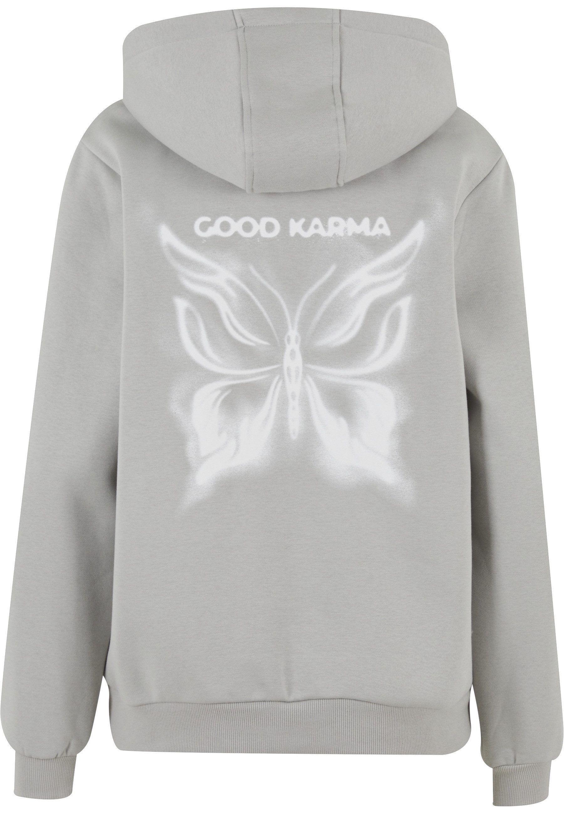 Miss Tee Kapuzensweatshirt Miss Tee Karma Butterfly Ladies Fluffy Hoody günstig online kaufen