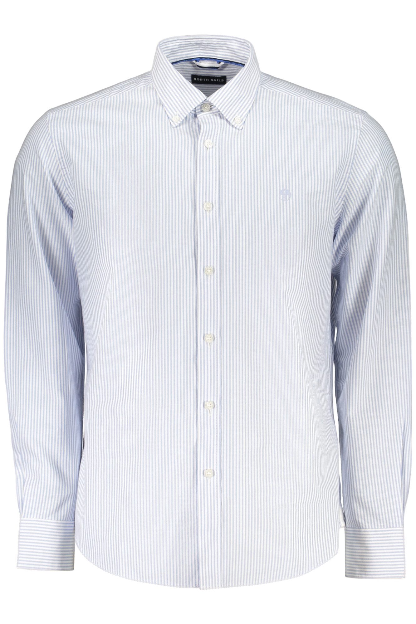 North Sails Langarmhemd Gestreiftes Herren Langarmhemd Blau mit Button-Down-Kragen